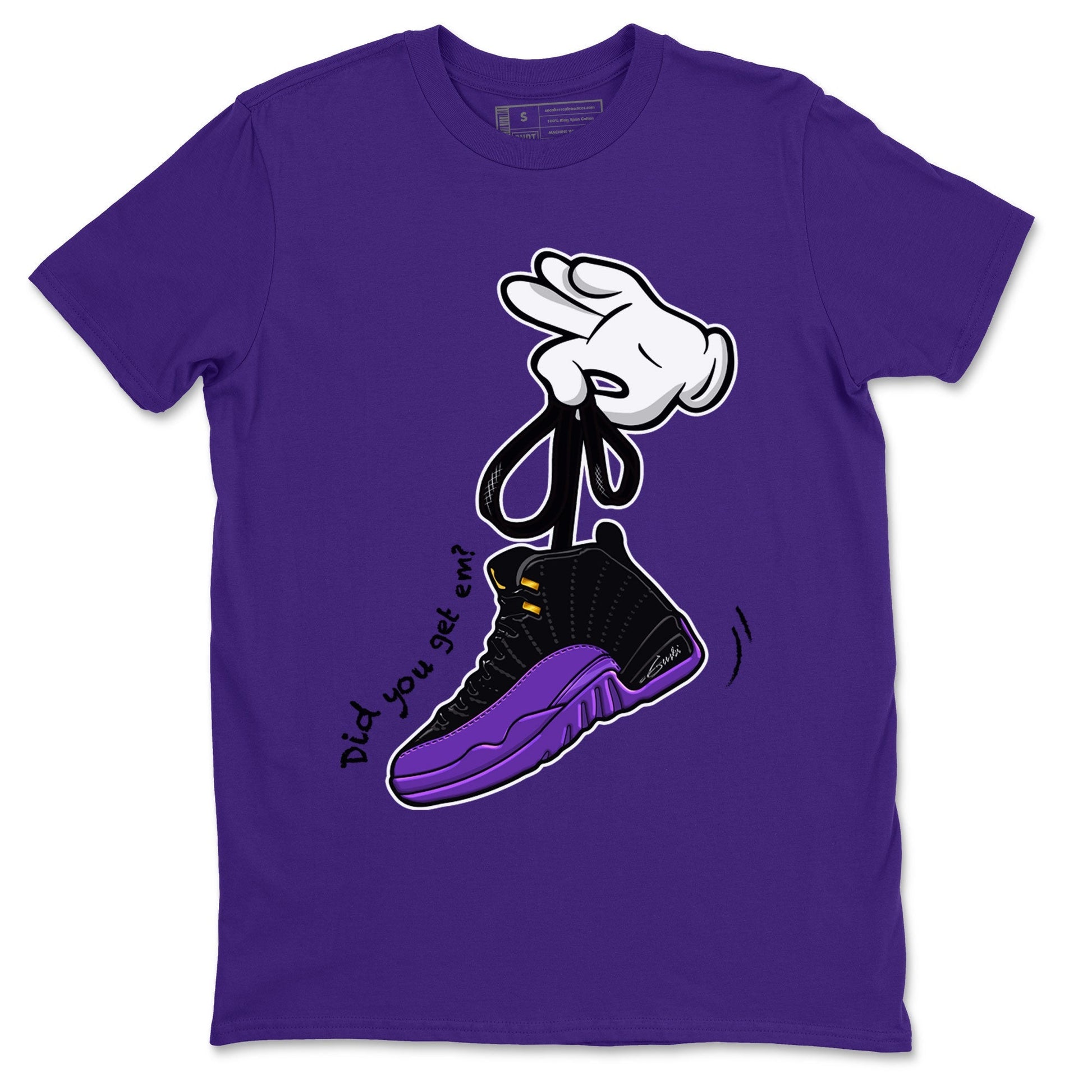 Cartoon Hands Unisex Tops - Air Jordan 12 Field Purple