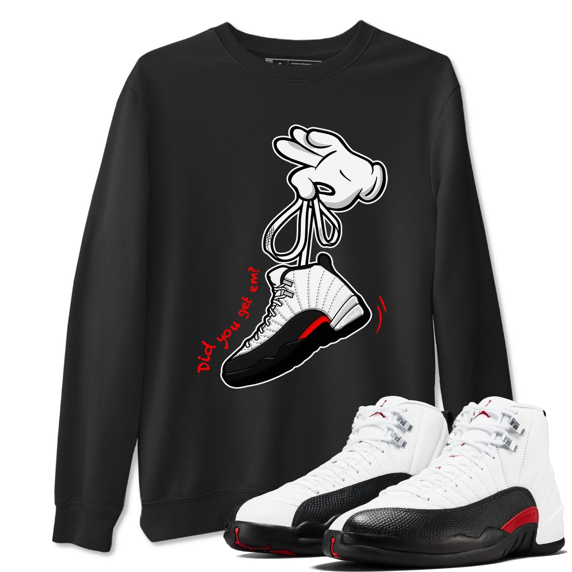 Cartoon Hands Sneaker Tees - Air Jordan 12 Taxi Flip