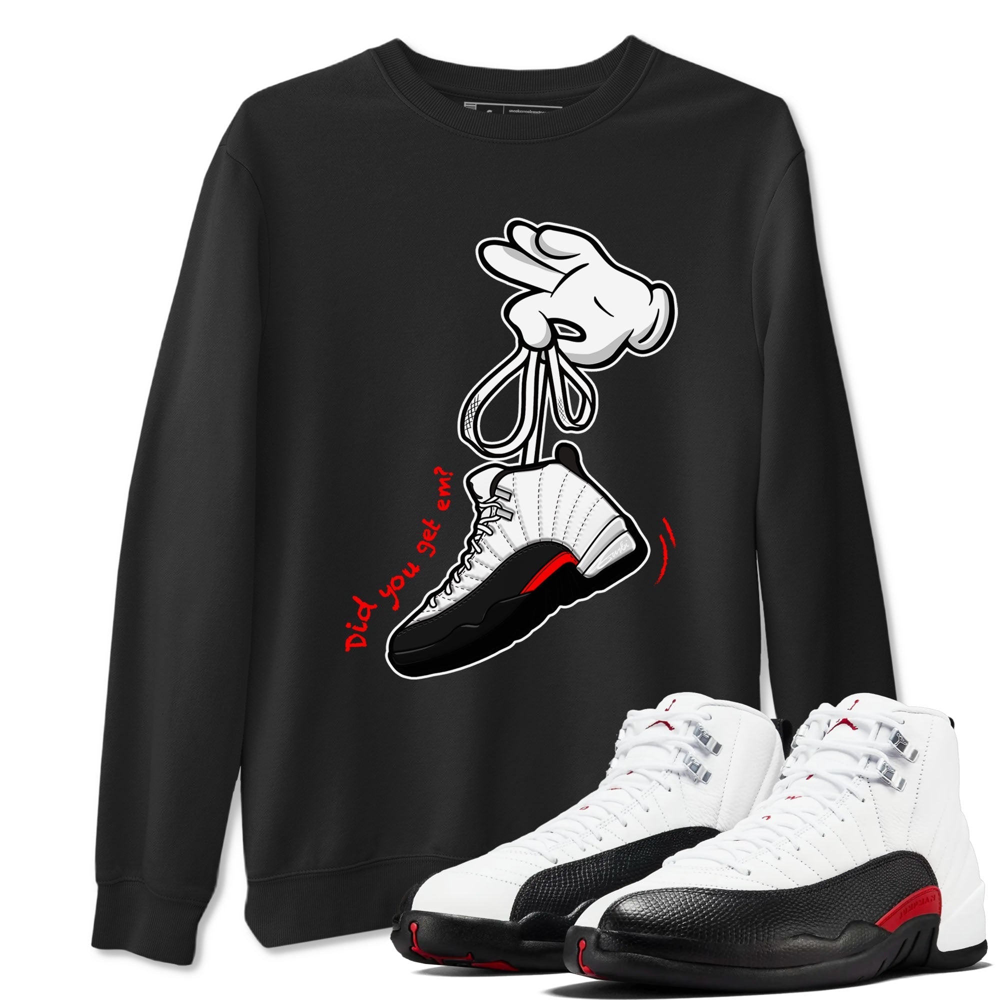 Cartoon Hands Sneaker Tees - Air Jordan 12 Taxi Flip