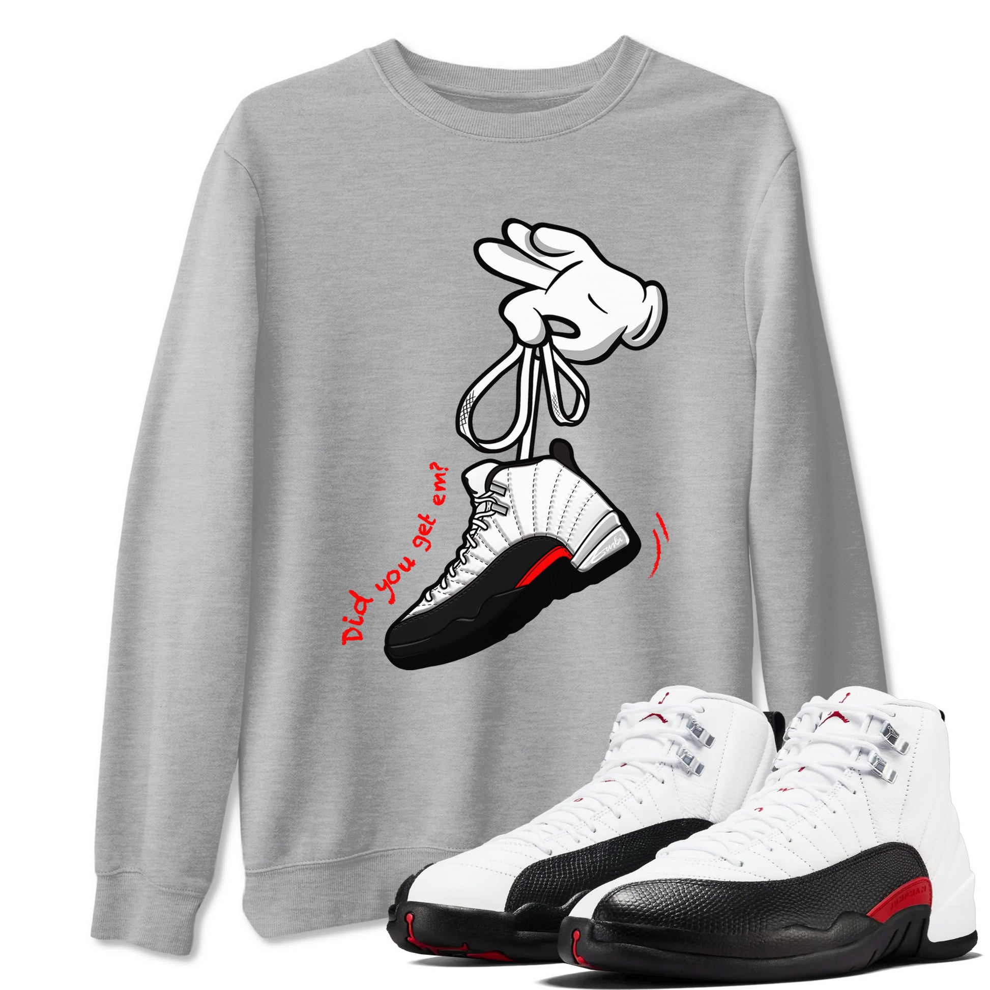 Cartoon Hands Sneaker Tees - Air Jordan 12 Taxi Flip