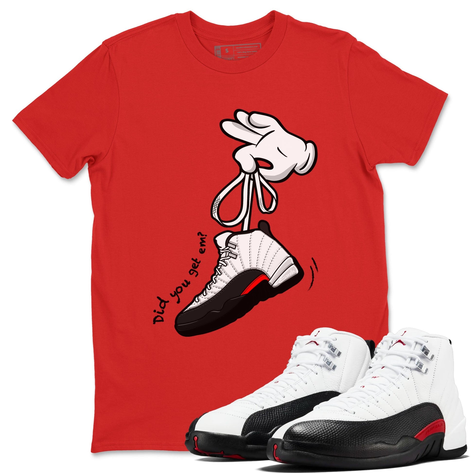 Cartoon Hands Sneaker Tees - Air Jordan 12 Taxi Flip