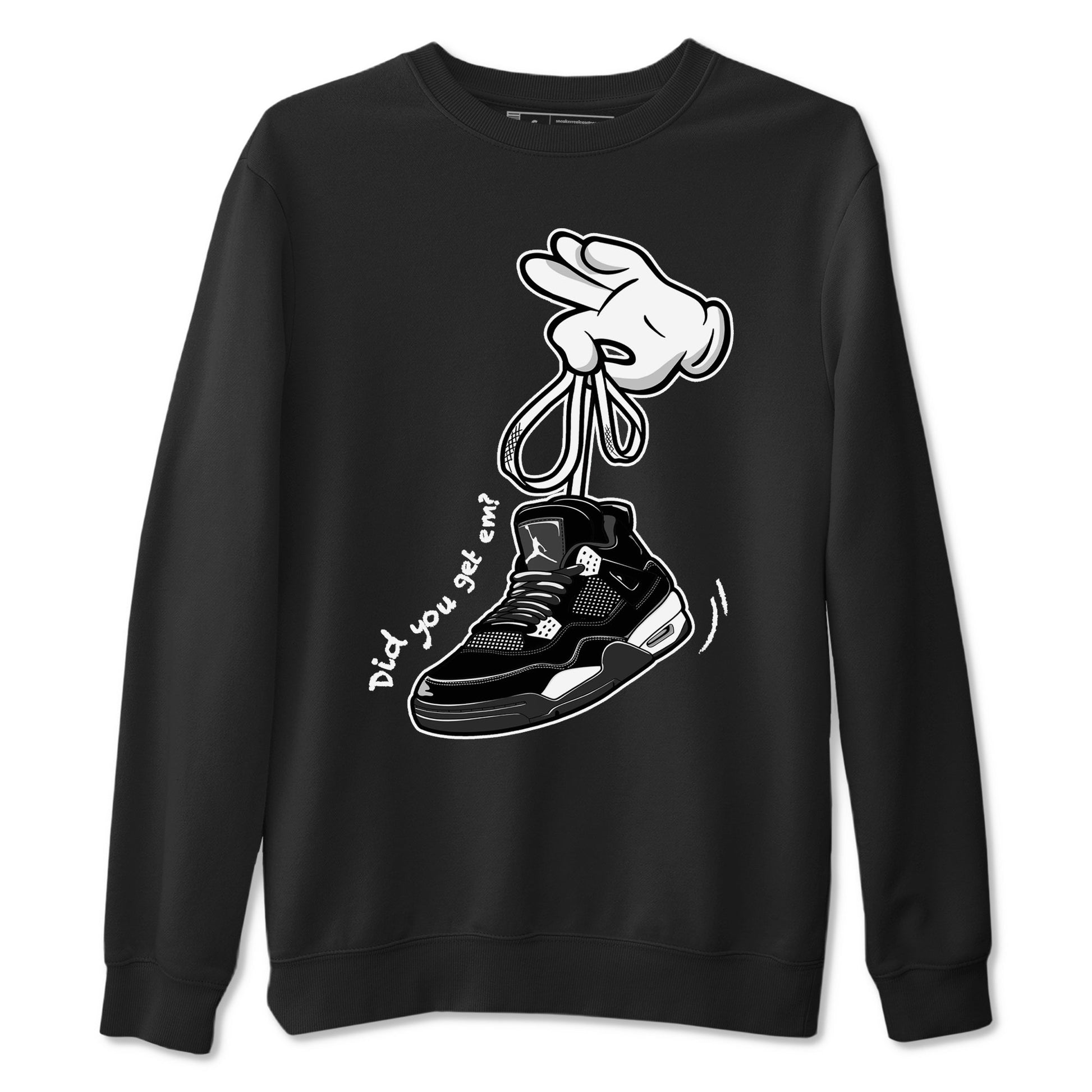 Cartoon Hands Sneaker Tees - Air Jordan 4 White Thunder