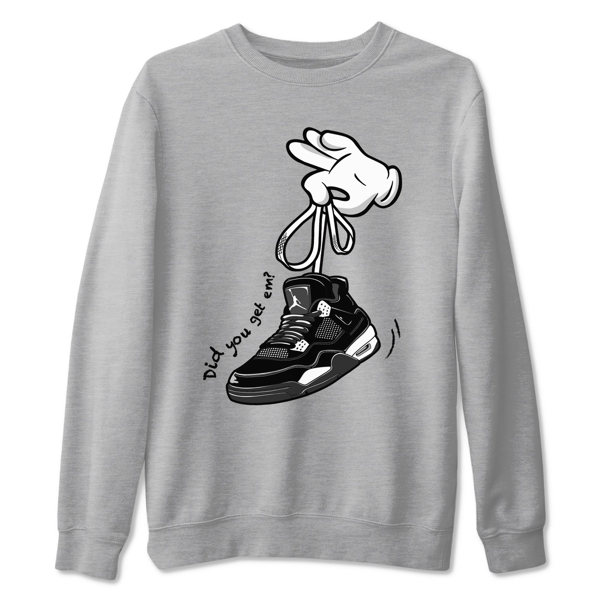 Cartoon Hands Sneaker Tees - Air Jordan 4 White Thunder