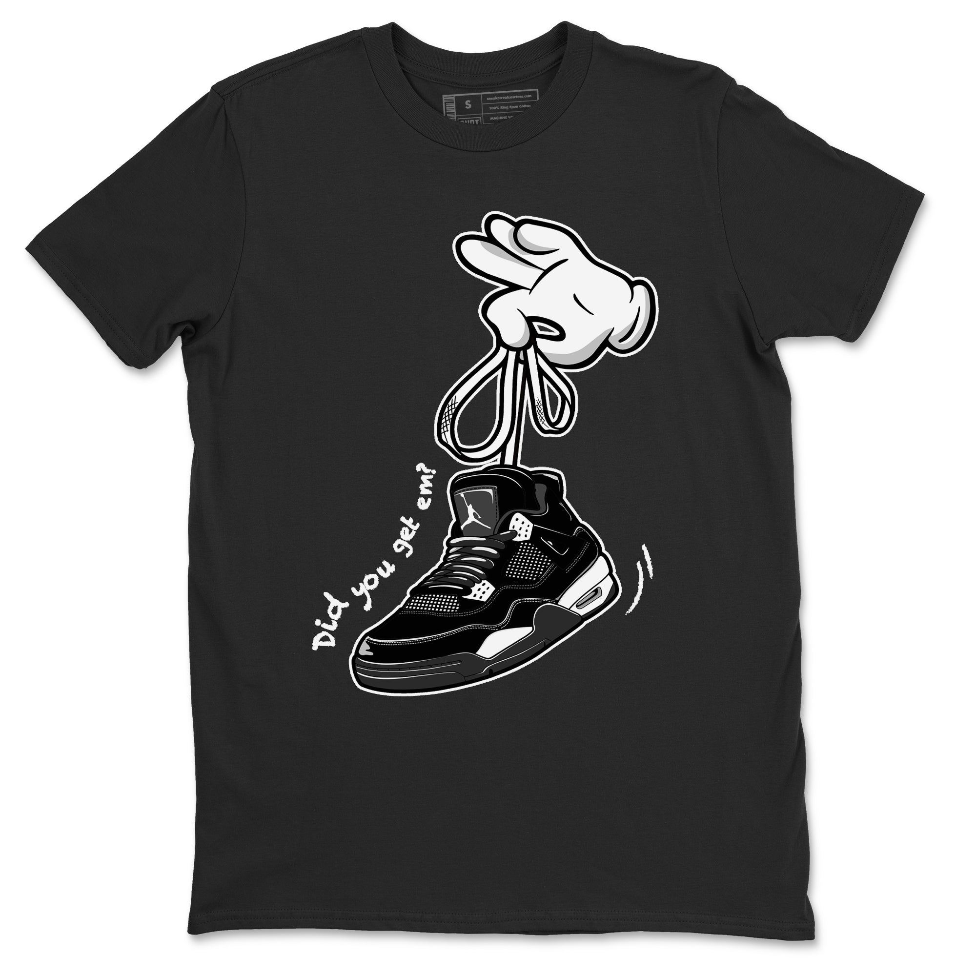 Cartoon Hands Sneaker Tees - Air Jordan 4 White Thunder