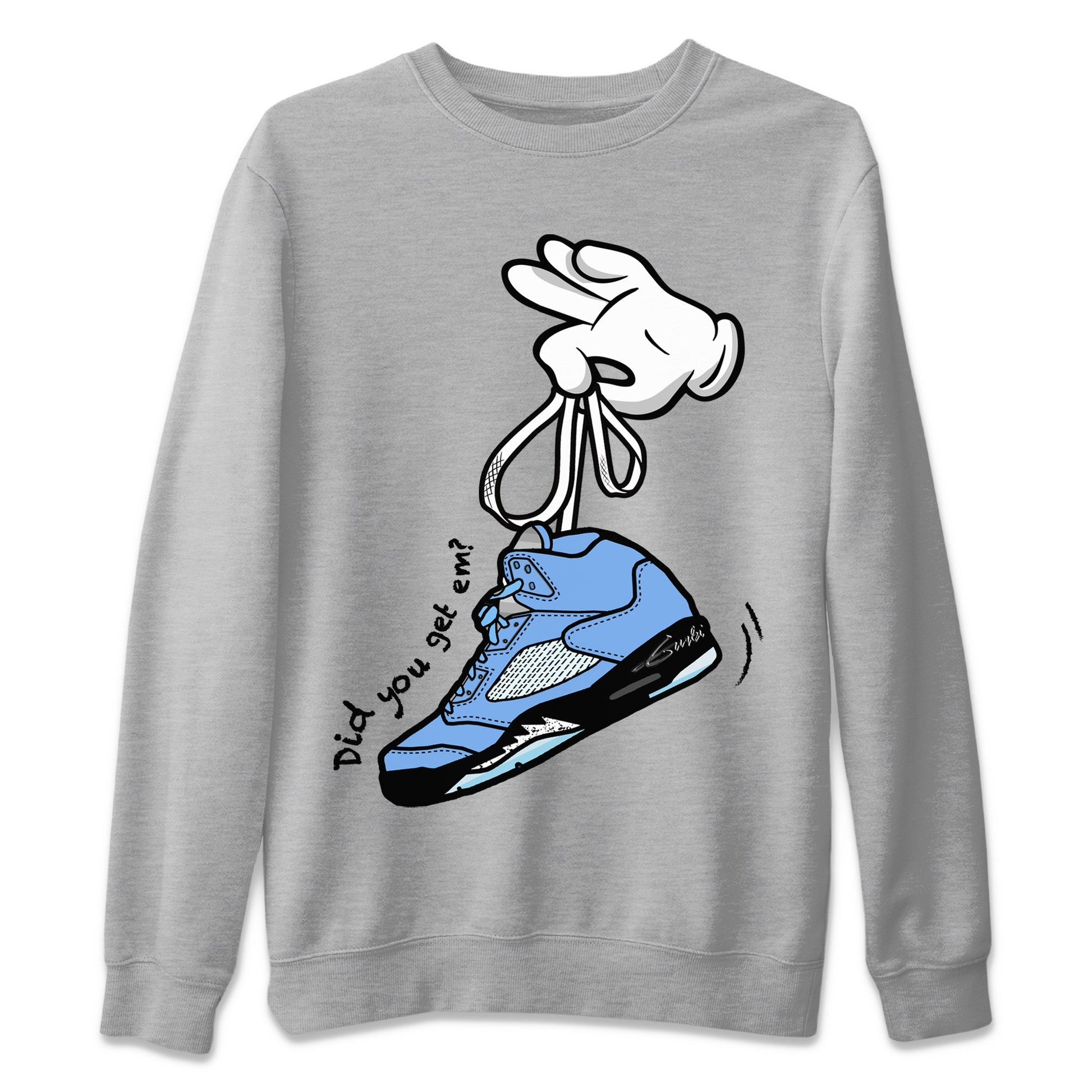 Cartoon Hands Unisex Tops - Air Jordan 5 UNC