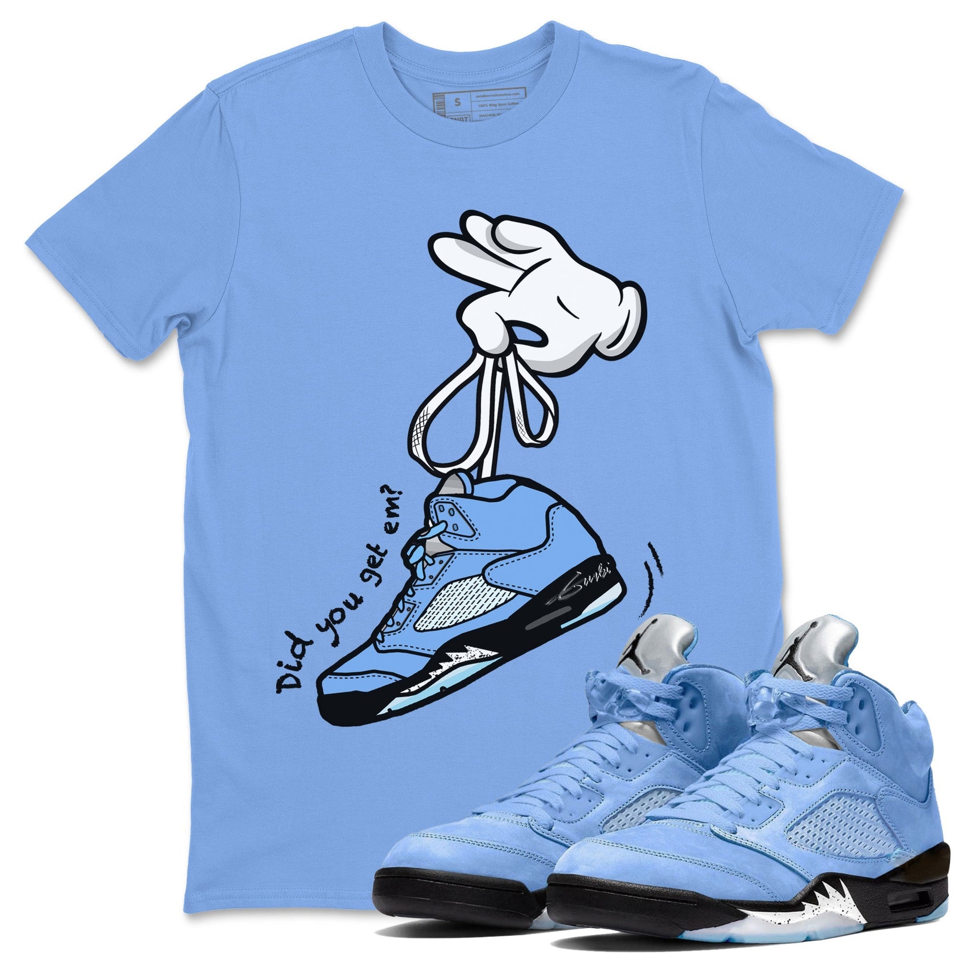 Cartoon Hands Unisex Tops - Air Jordan 5 UNC