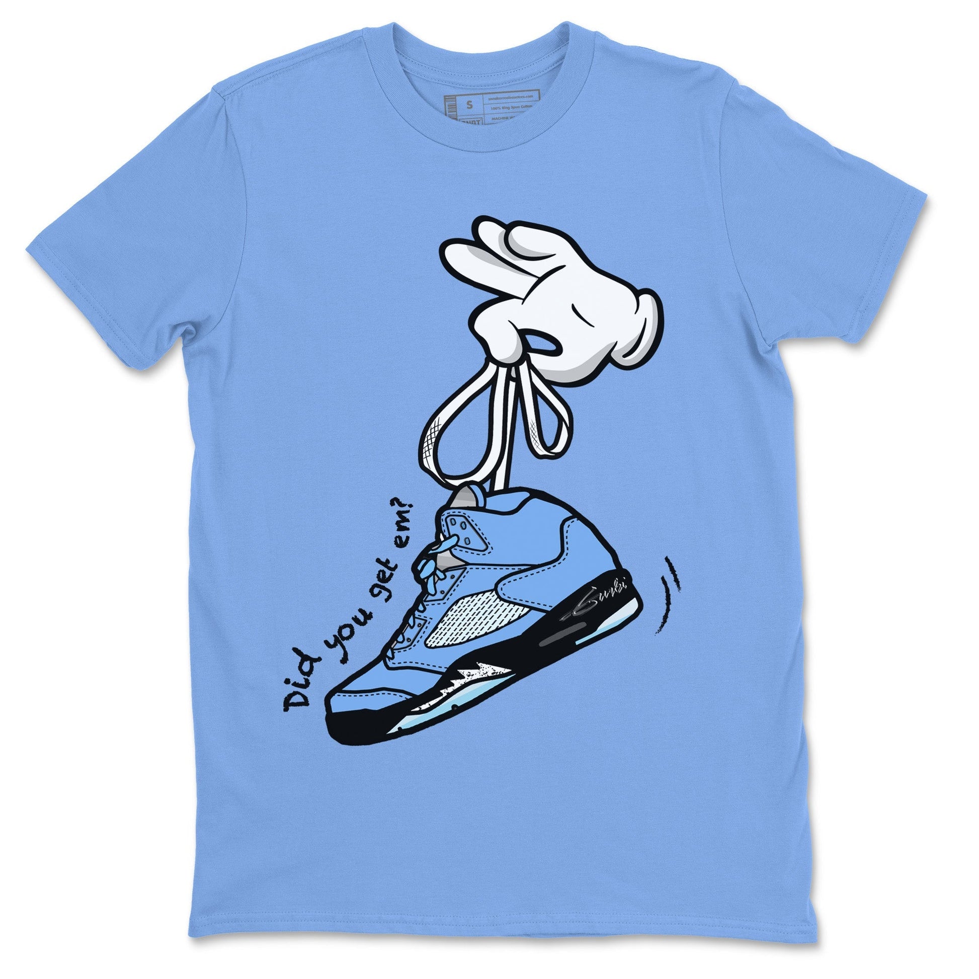 Cartoon Hands Unisex Tops - Air Jordan 5 UNC