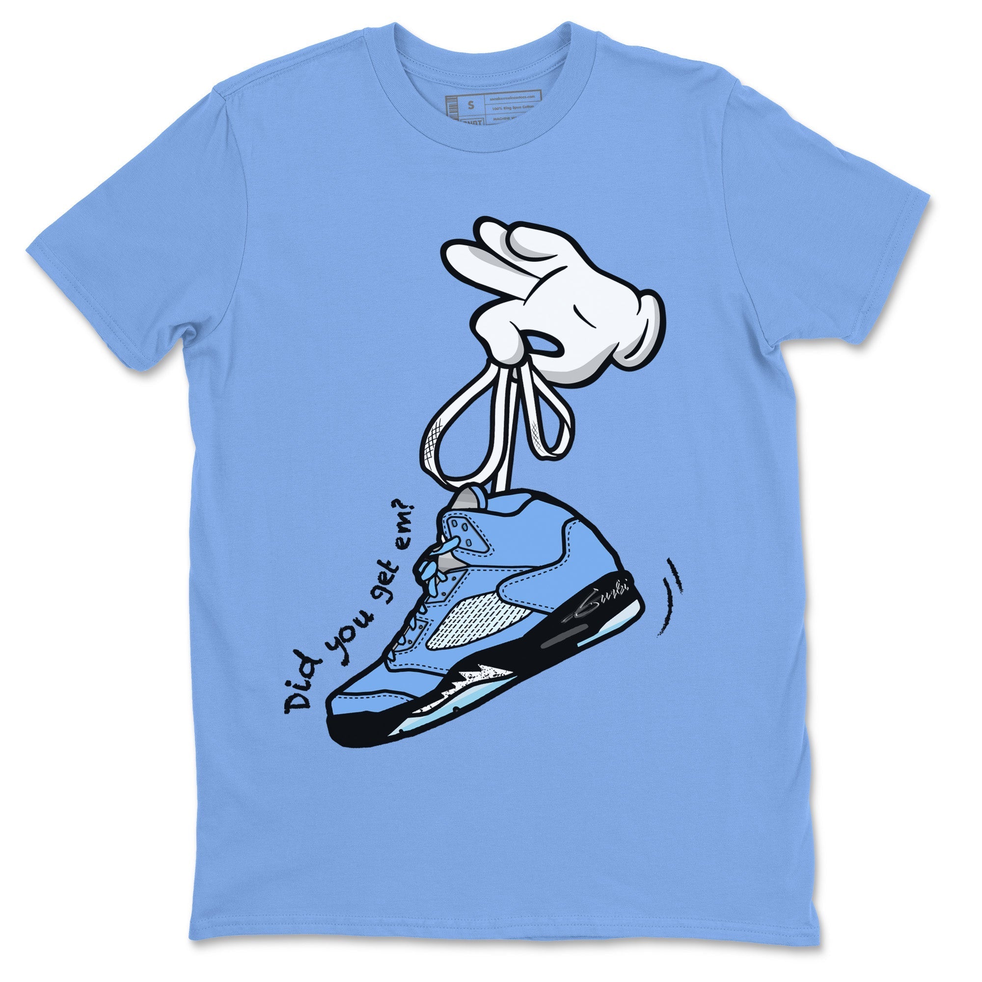 Cartoon Hands Unisex Tops - Air Jordan 5 UNC