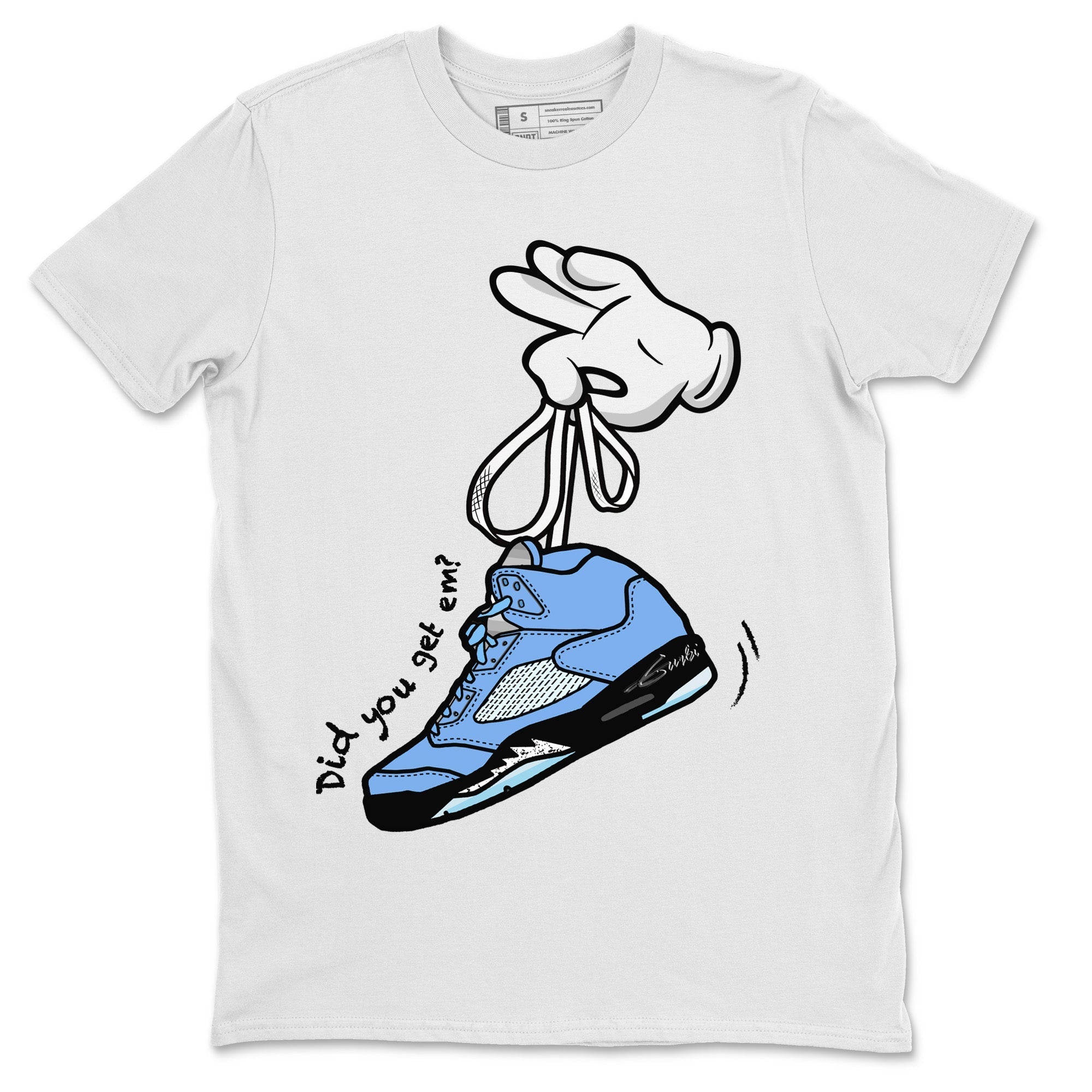 Cartoon Hands Unisex Tops - Air Jordan 5 UNC