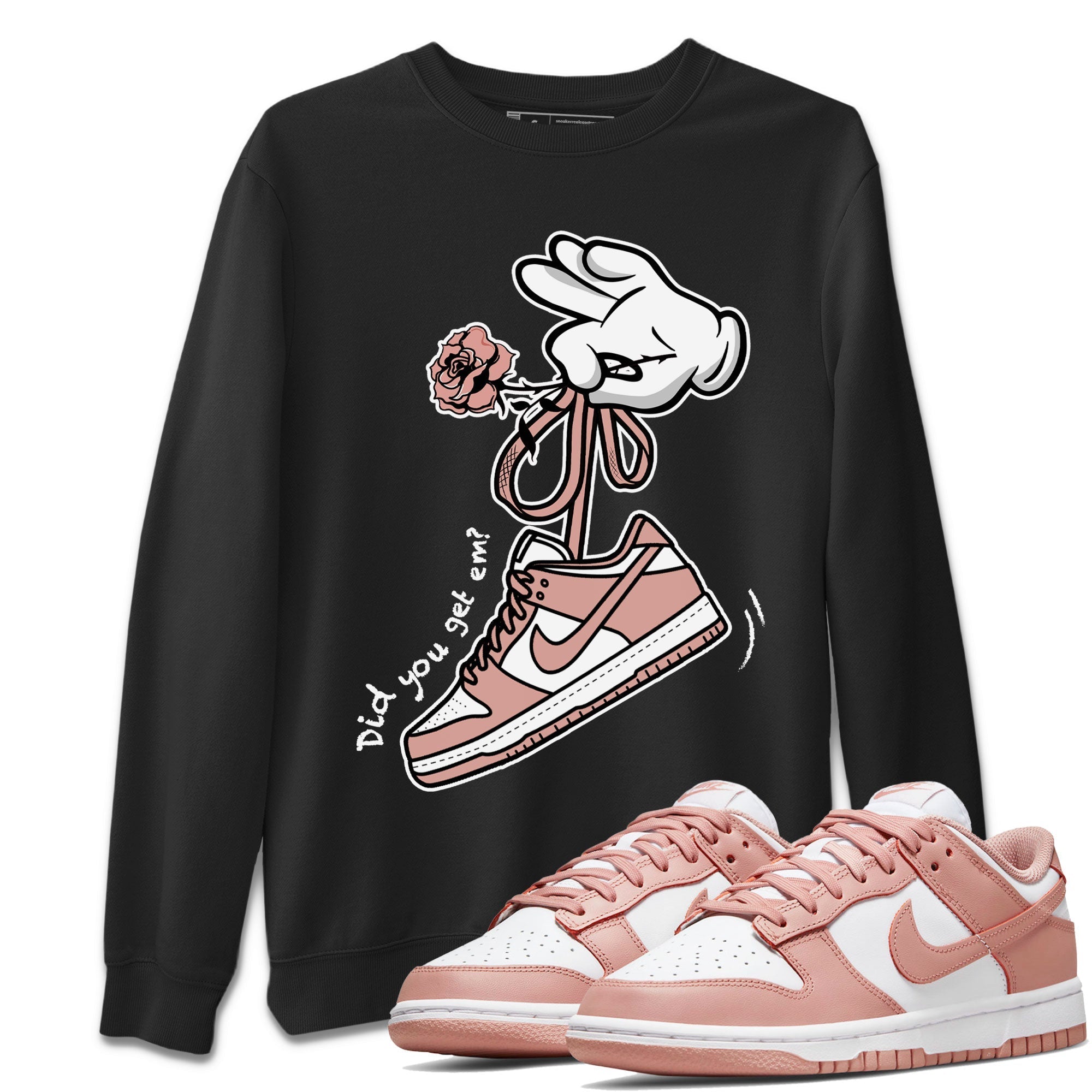 Cartoon Hands Sneaker Tee - Dunk Rose Whisper