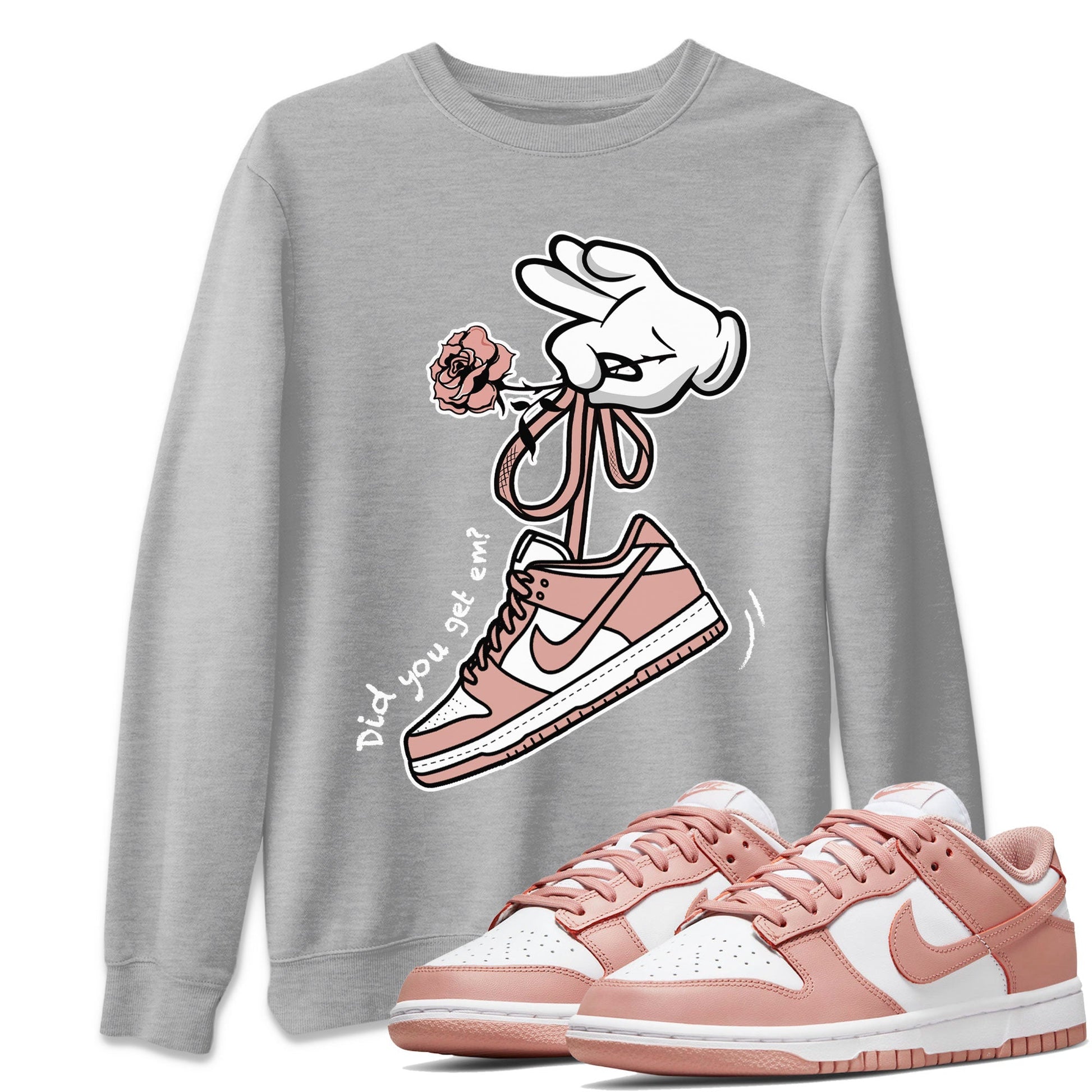 Cartoon Hands Sneaker Tee - Dunk Rose Whisper