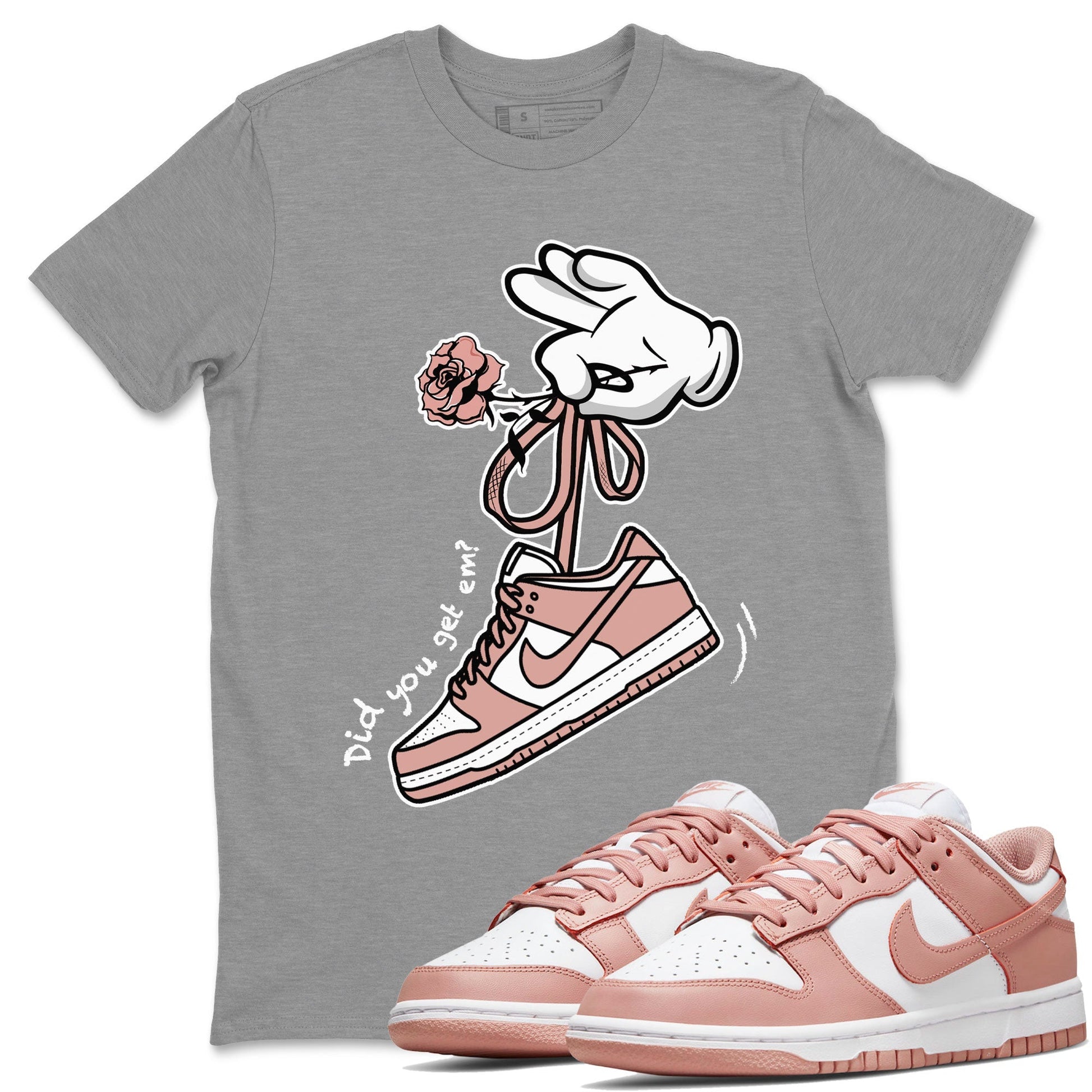 Cartoon Hands Sneaker Tee - Dunk Rose Whisper