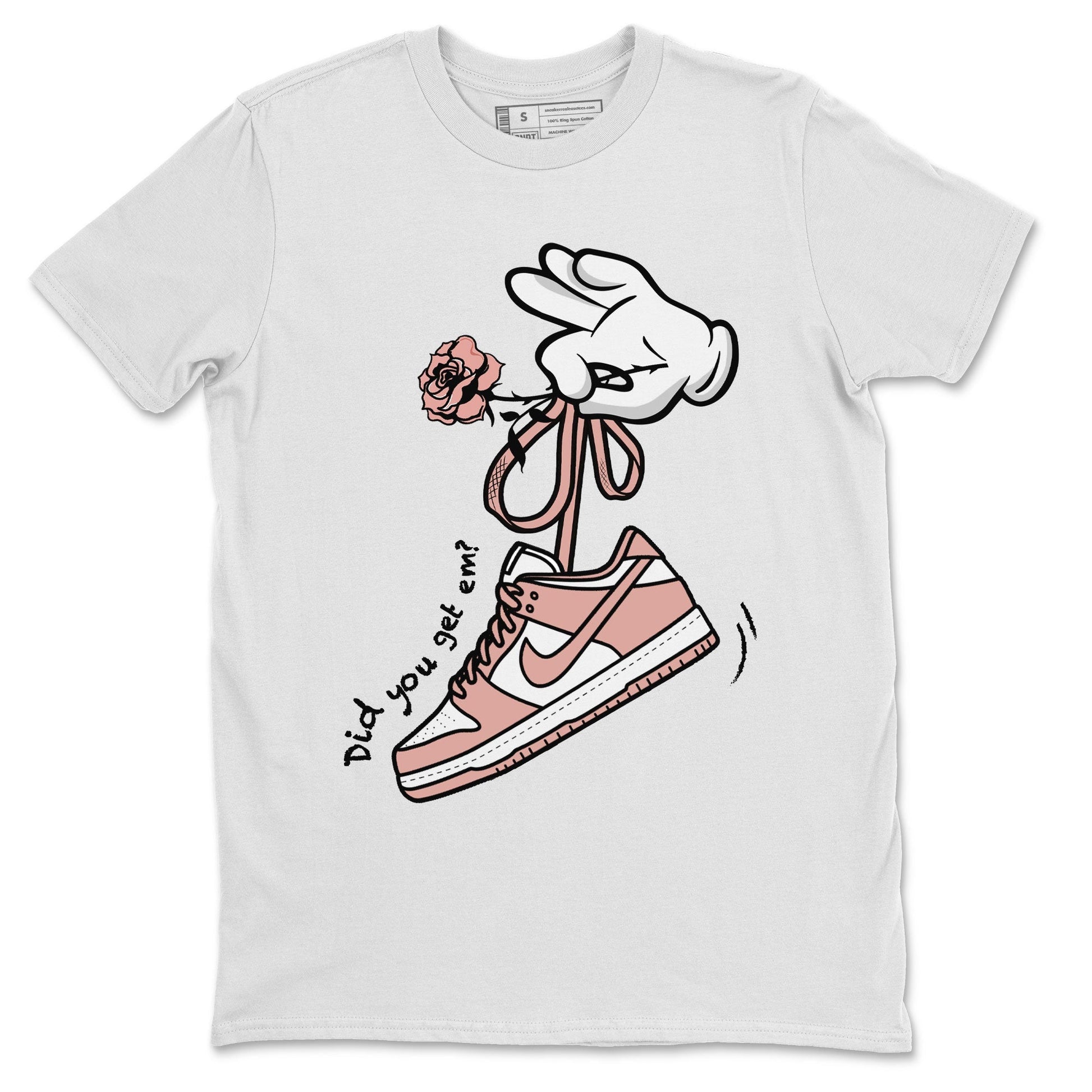 Cartoon Hands Sneaker Tee - Dunk Rose Whisper