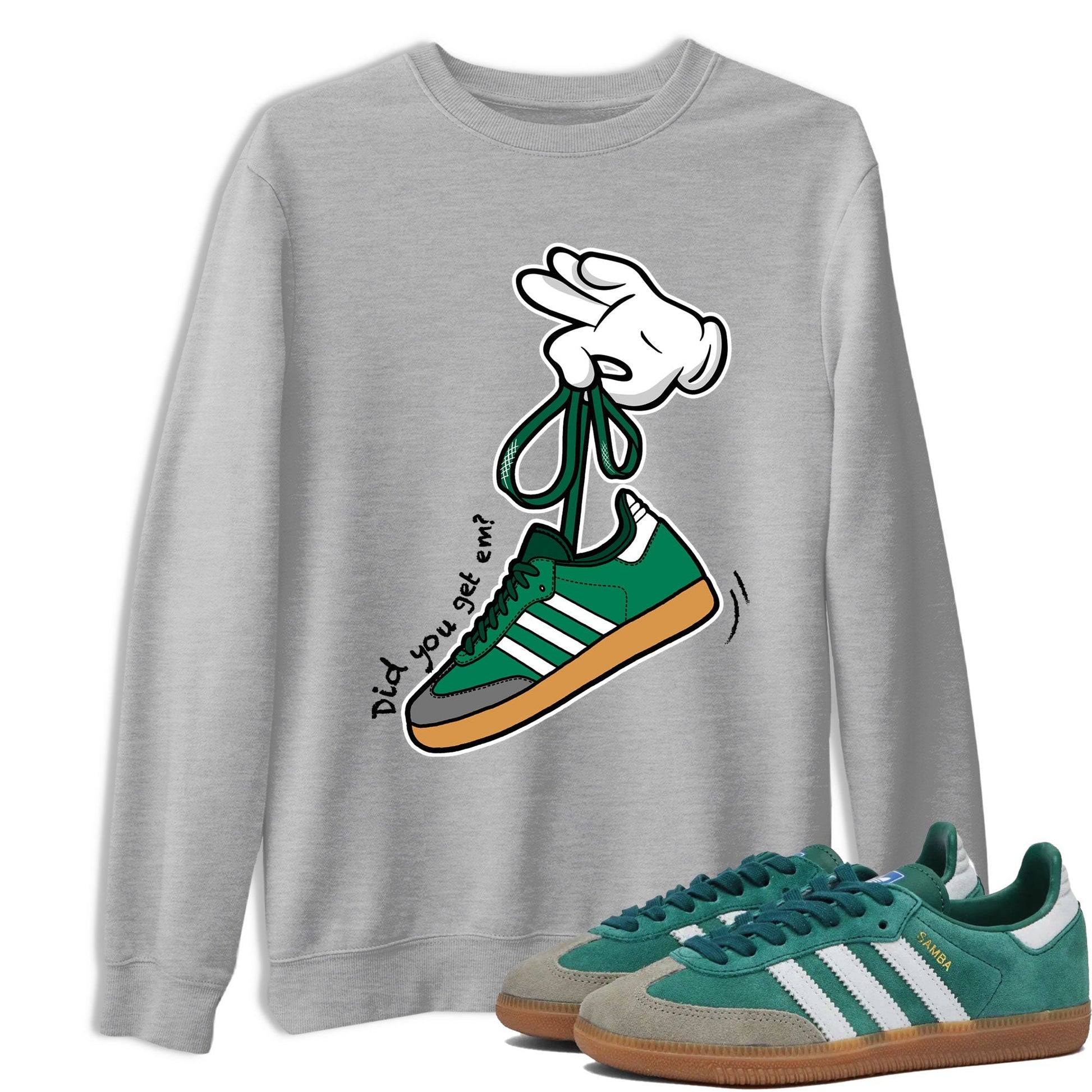 Cartoon Hands Sneaker Tee - Samba Collegiate Green Gum