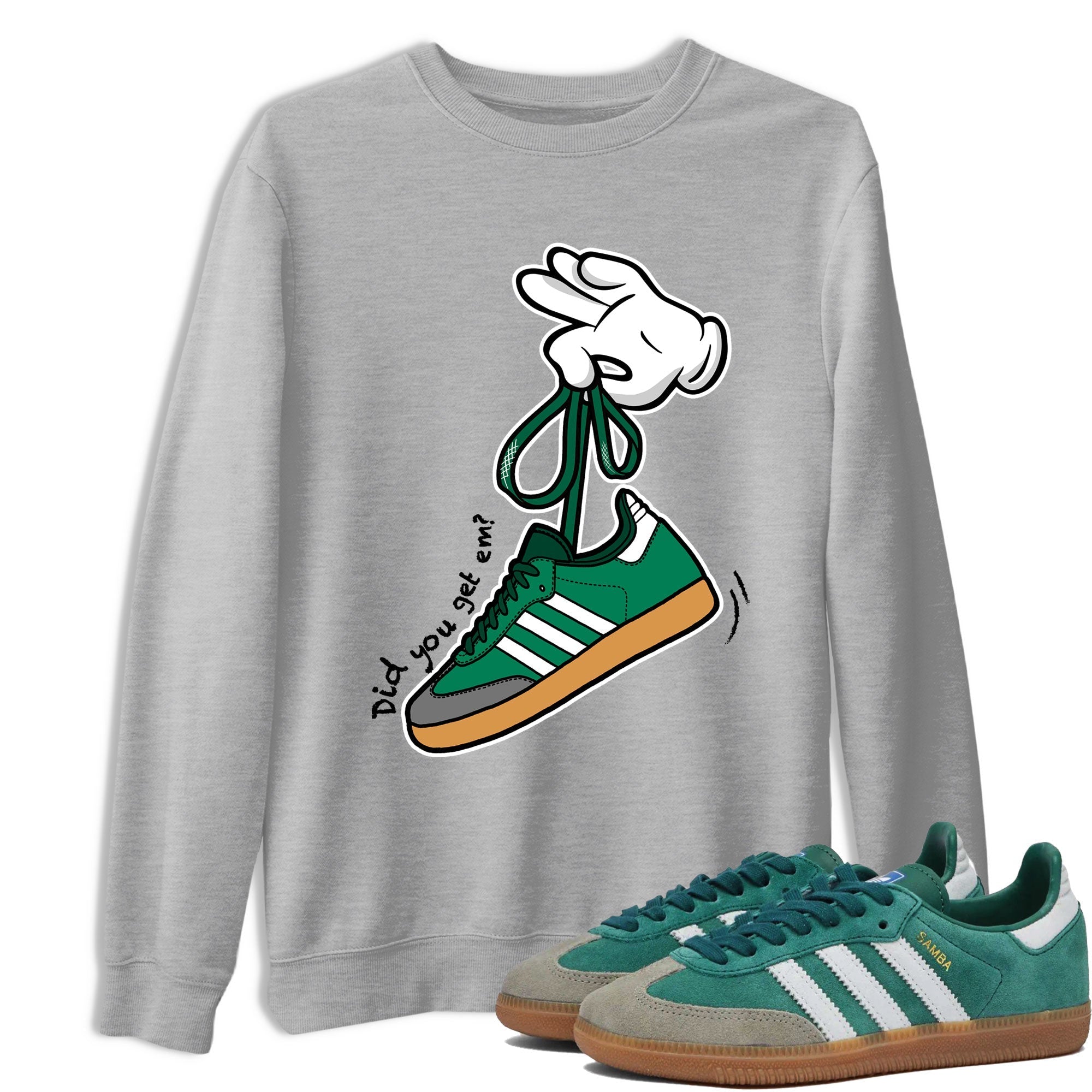 Cartoon Hands Sneaker Tee - Samba Collegiate Green Gum