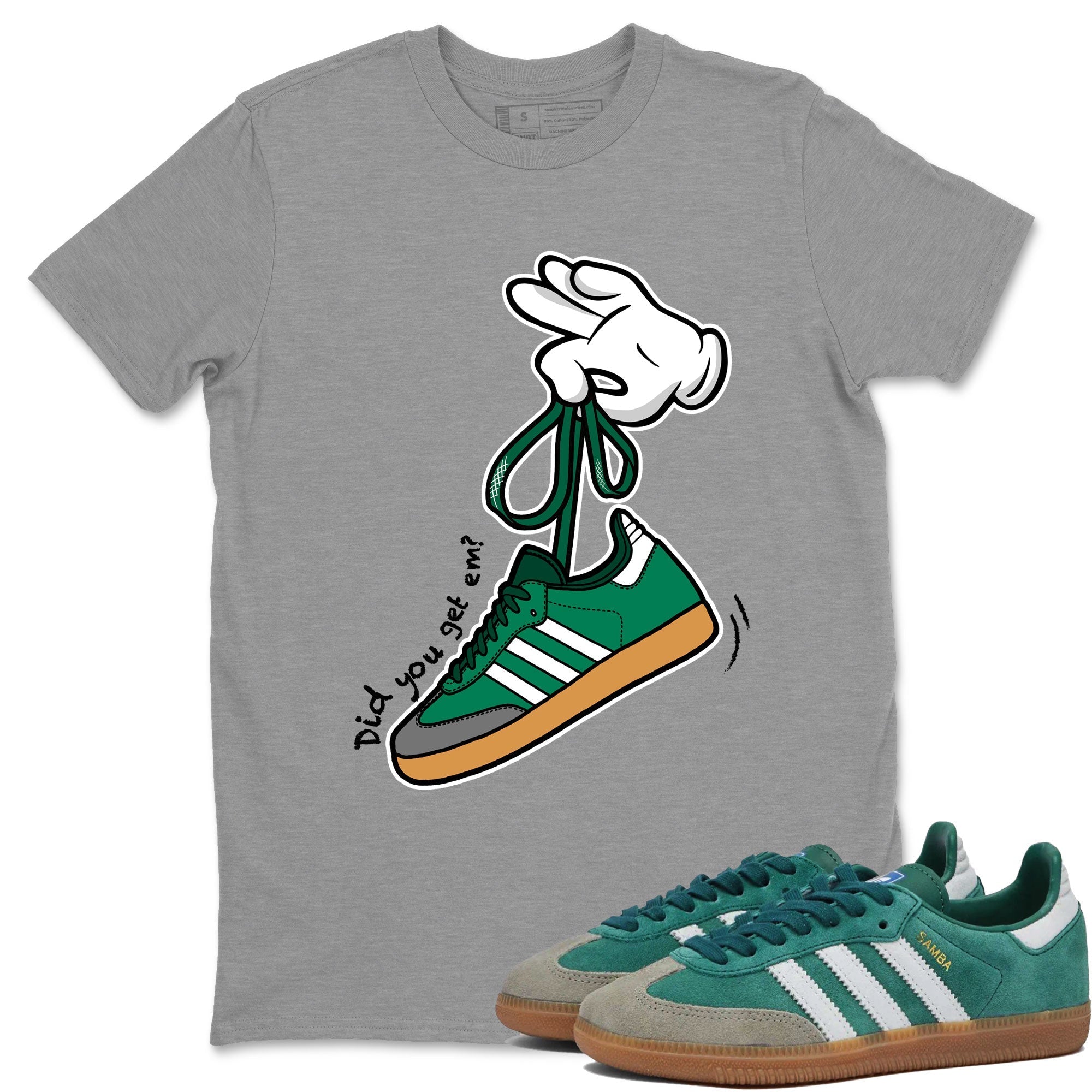 Cartoon Hands Sneaker Tee - Samba Collegiate Green Gum