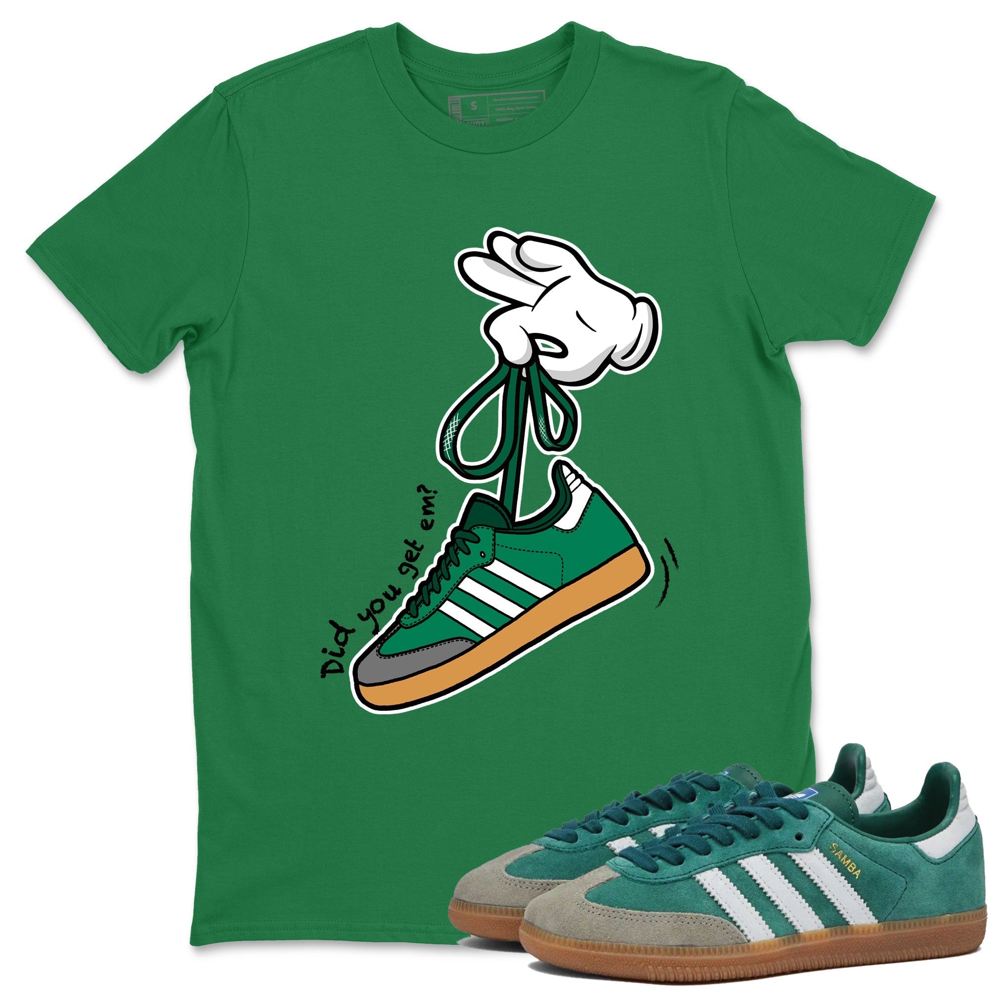 Cartoon Hands Sneaker Tee - Samba Collegiate Green Gum