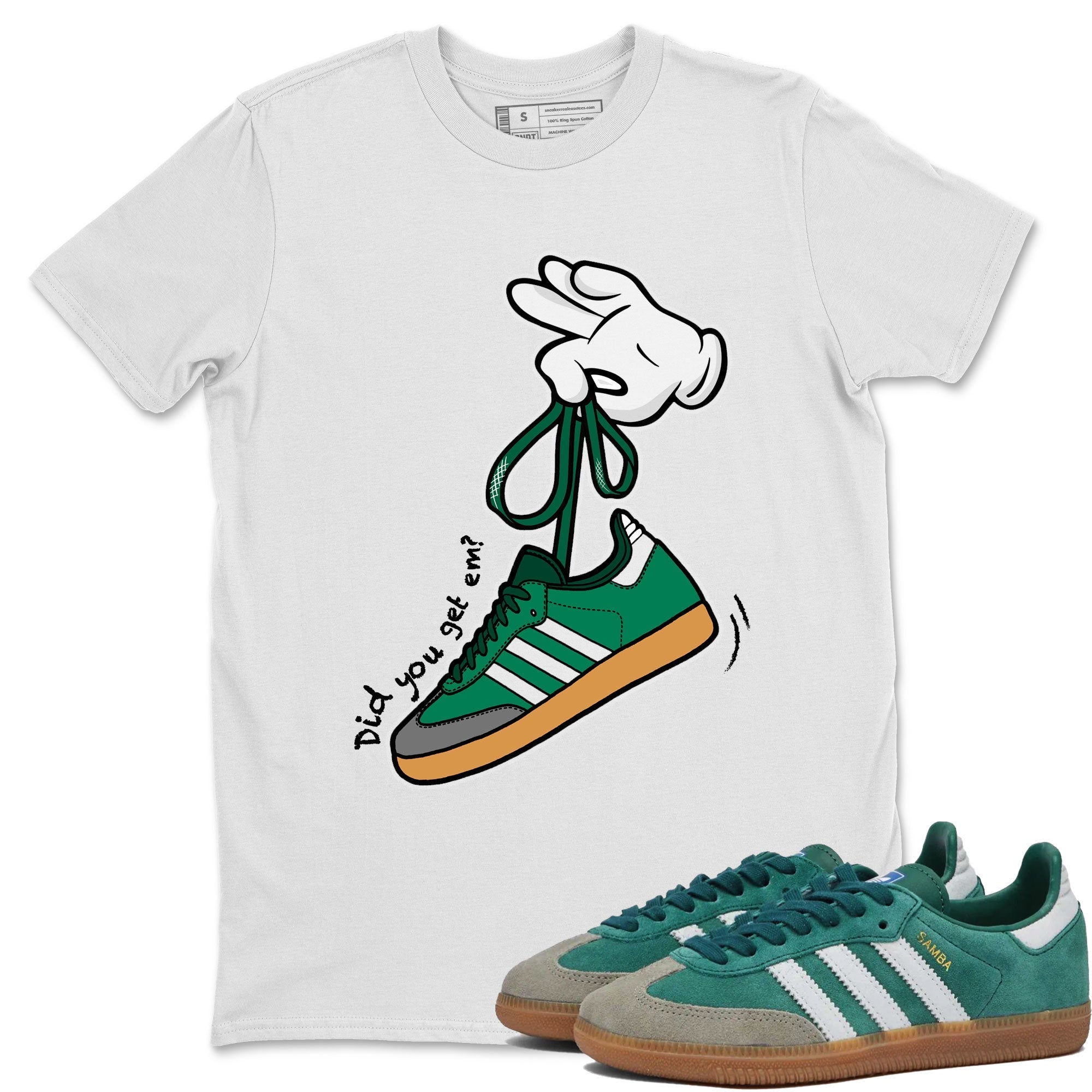 Cartoon Hands Sneaker Tee - Samba Collegiate Green Gum