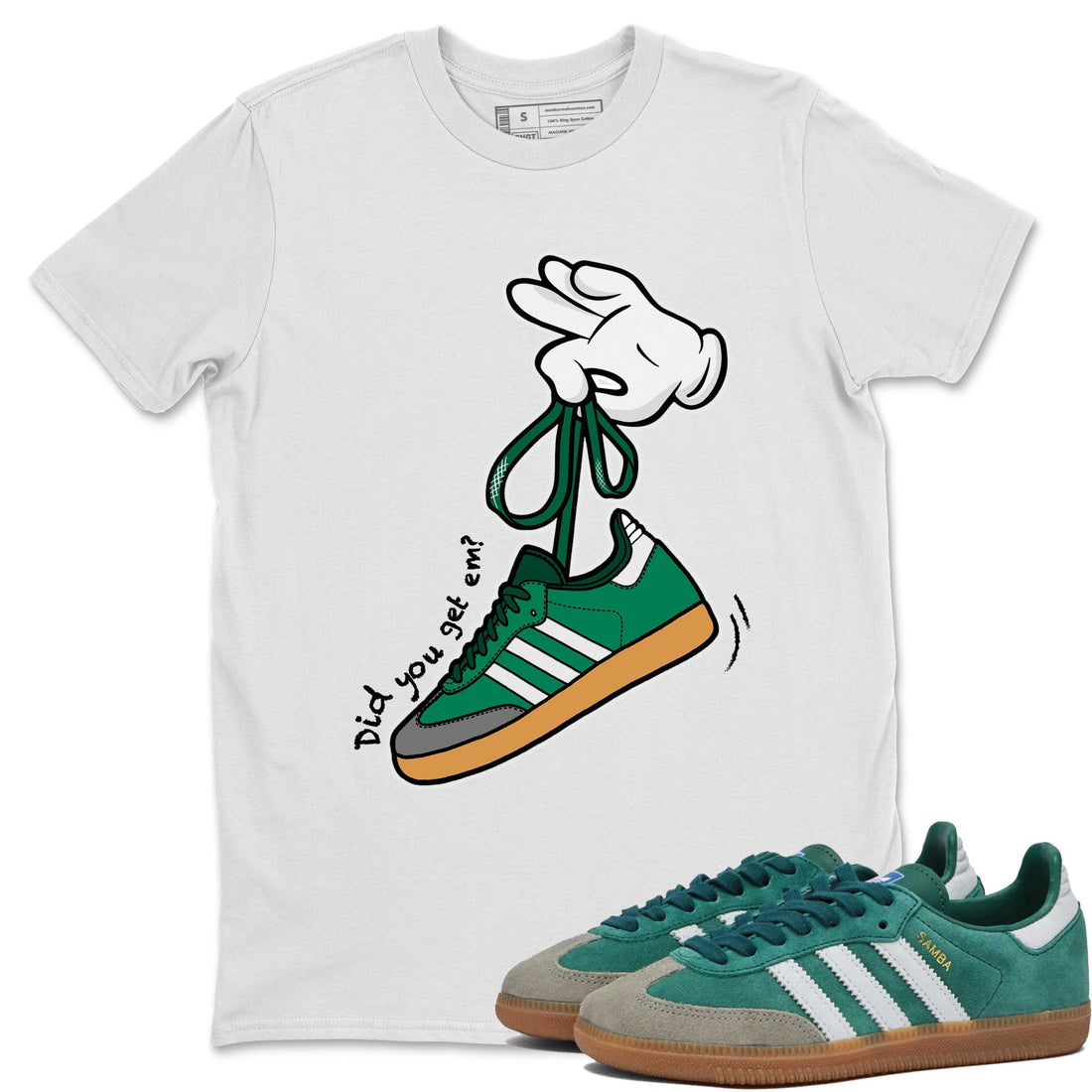 Cartoon Hands Sneaker Tee - Samba Collegiate Green Gum
