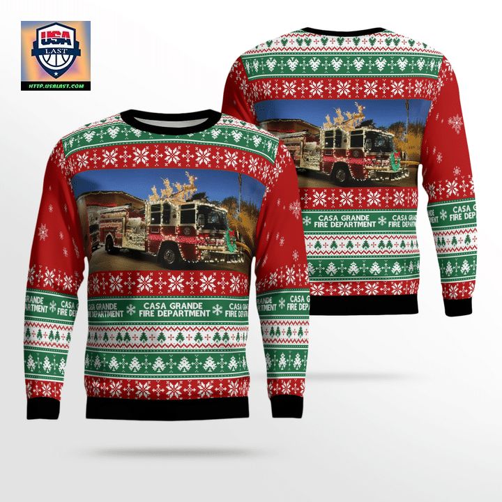 Casa Grande Arizona Casa Grande Fire Department Christmas Sweater 3D ? Usalast
