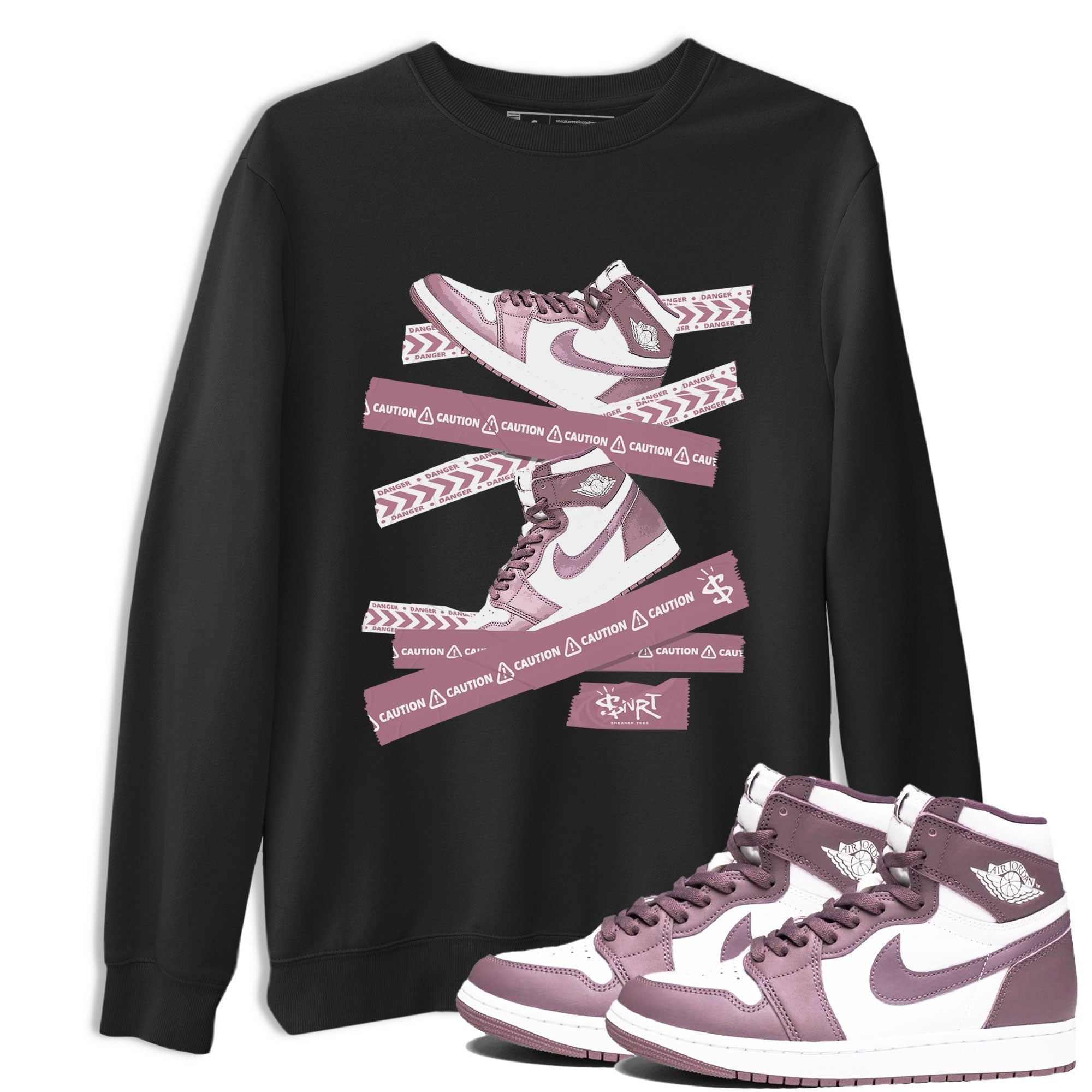 Caution Tape Sneaker Tee - Air Jordan 1 Mauve