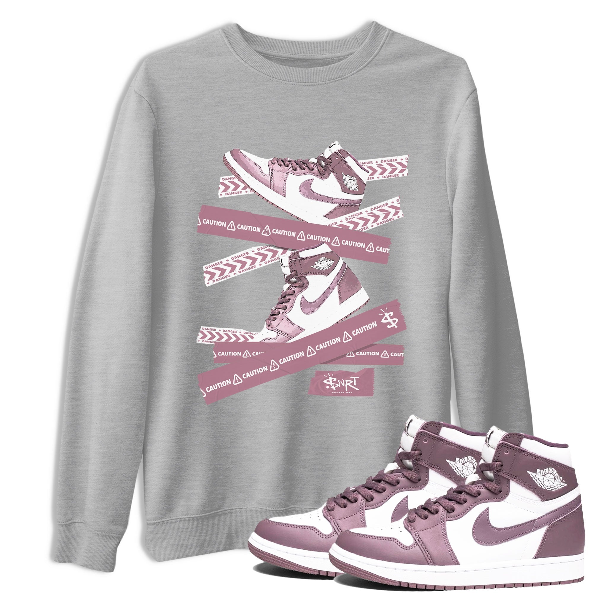 Caution Tape Sneaker Tee - Air Jordan 1 Mauve