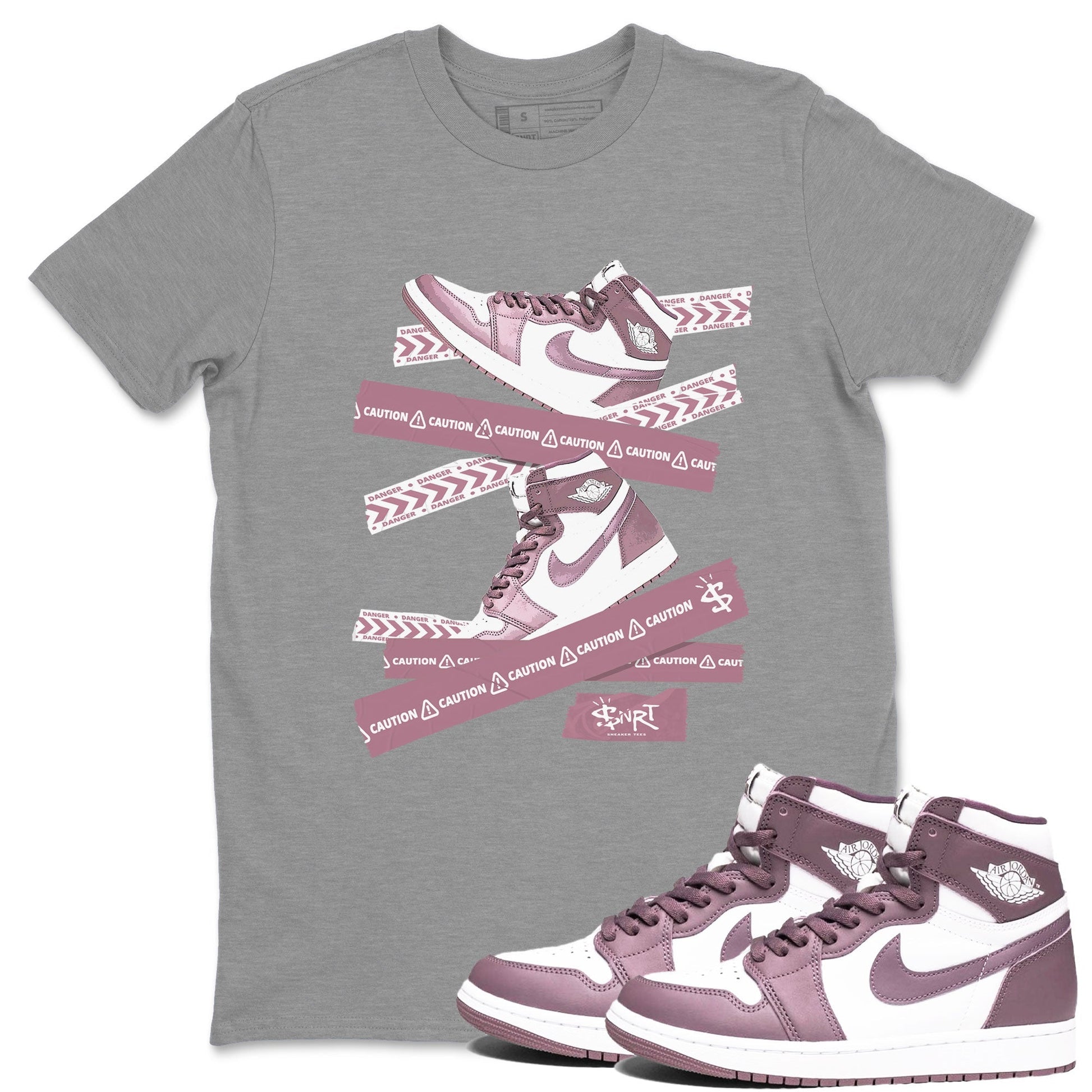 Caution Tape Sneaker Tee - Air Jordan 1 Mauve