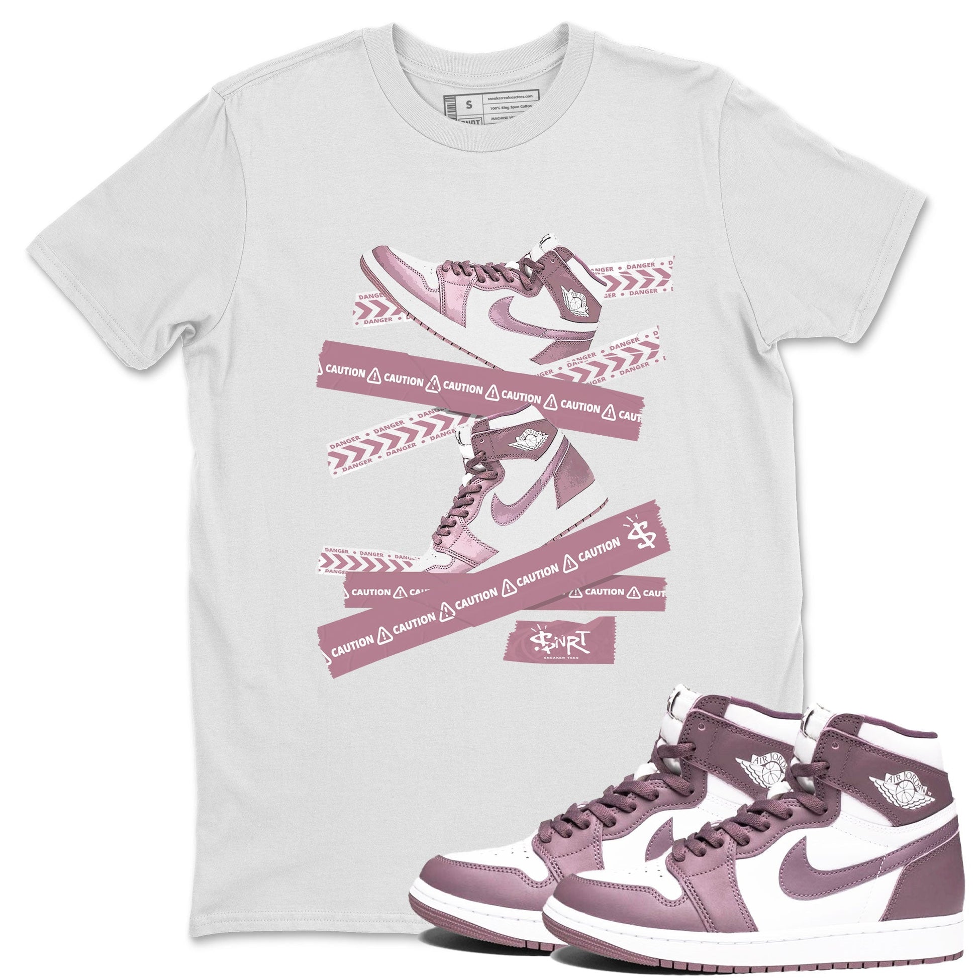 Caution Tape Sneaker Tee - Air Jordan 1 Mauve
