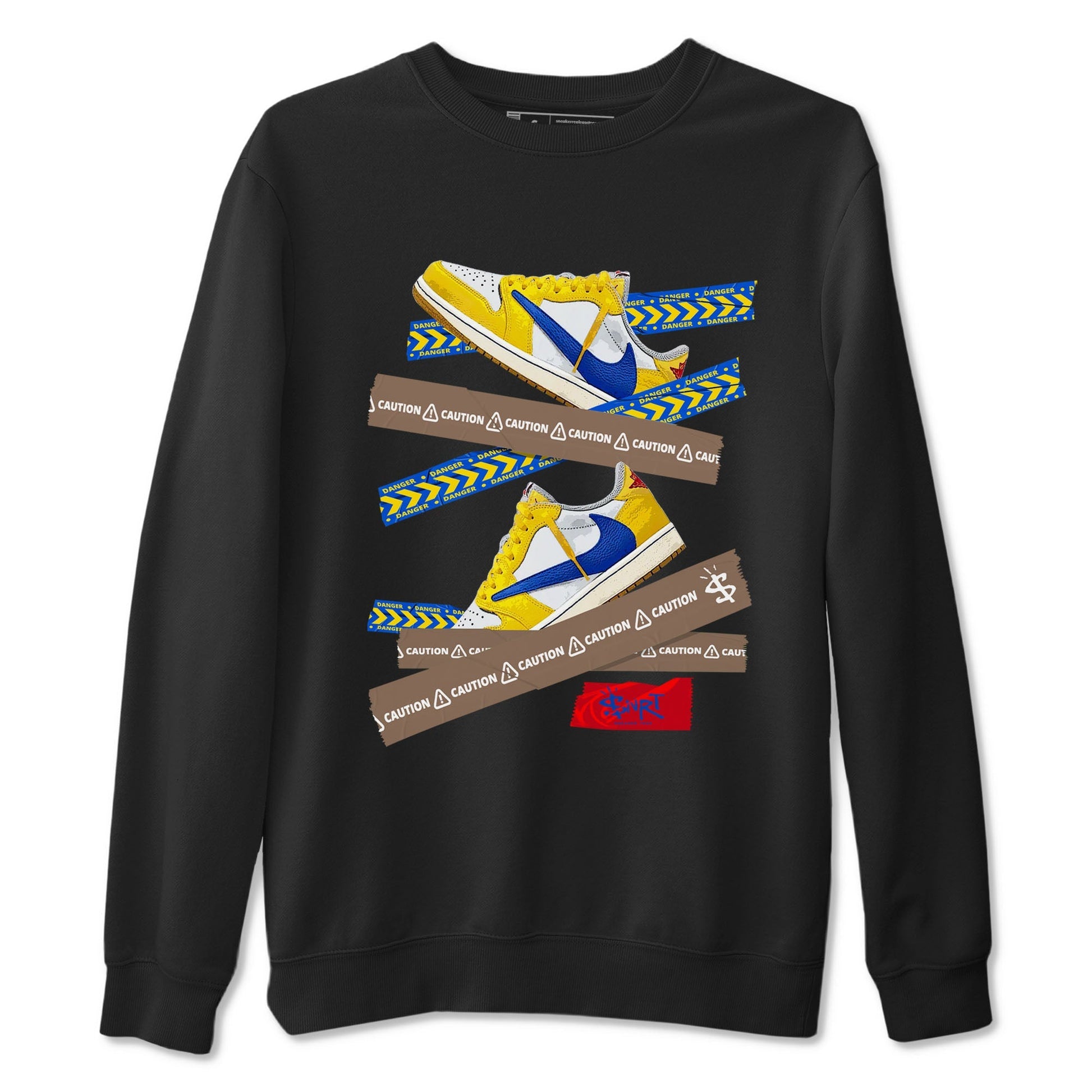 Caution Tape Sneaker Tees - Air Jordan 1 Travis Scott Canary
