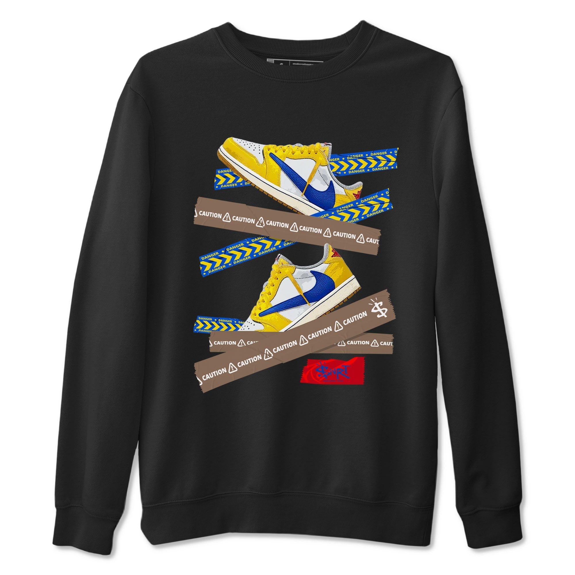 Caution Tape Sneaker Tees - Air Jordan 1 Travis Scott Canary