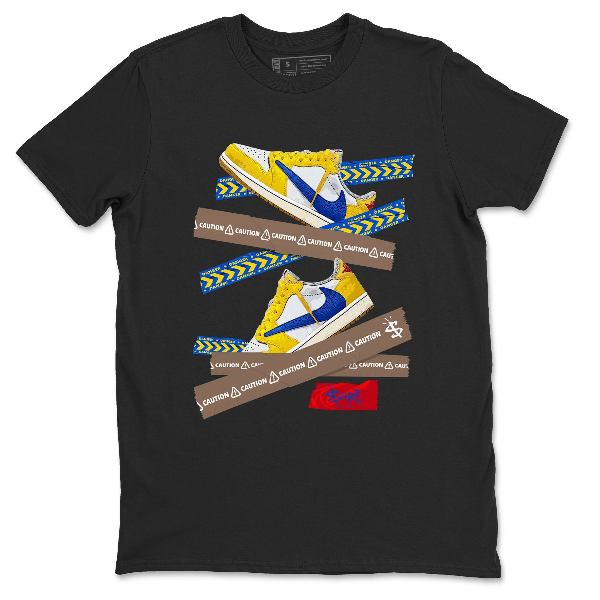 Caution Tape Sneaker Tees - Air Jordan 1 Travis Scott Canary