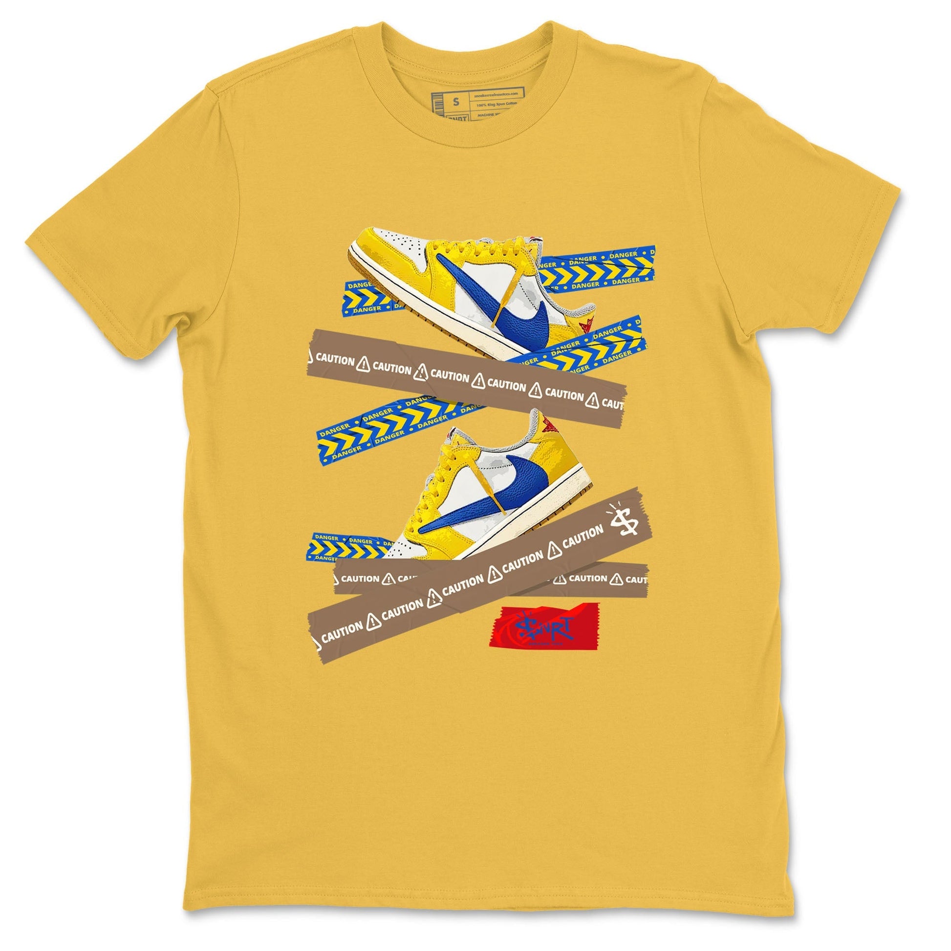 Caution Tape Sneaker Tees - Air Jordan 1 Travis Scott Canary