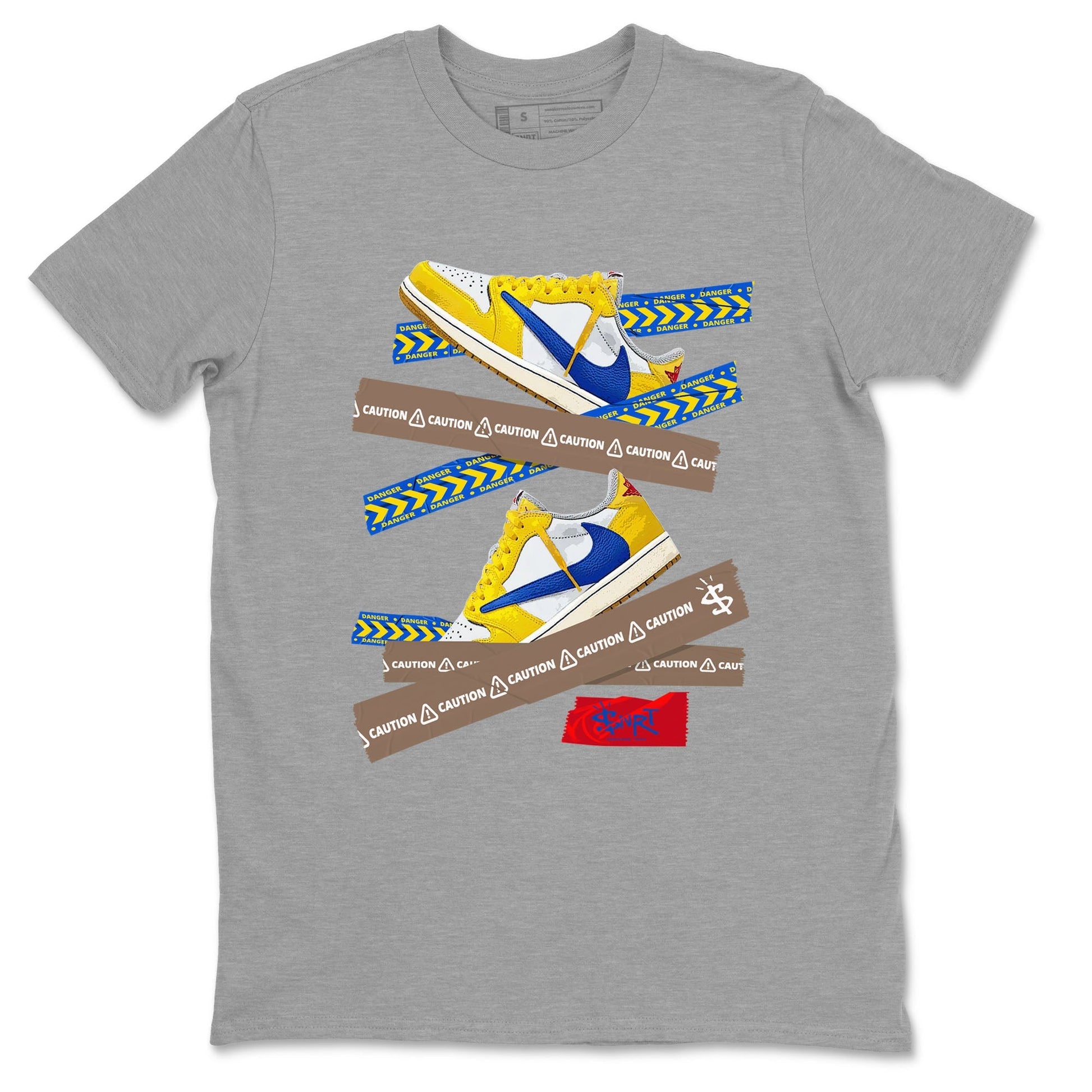 Caution Tape Sneaker Tees - Air Jordan 1 Travis Scott Canary