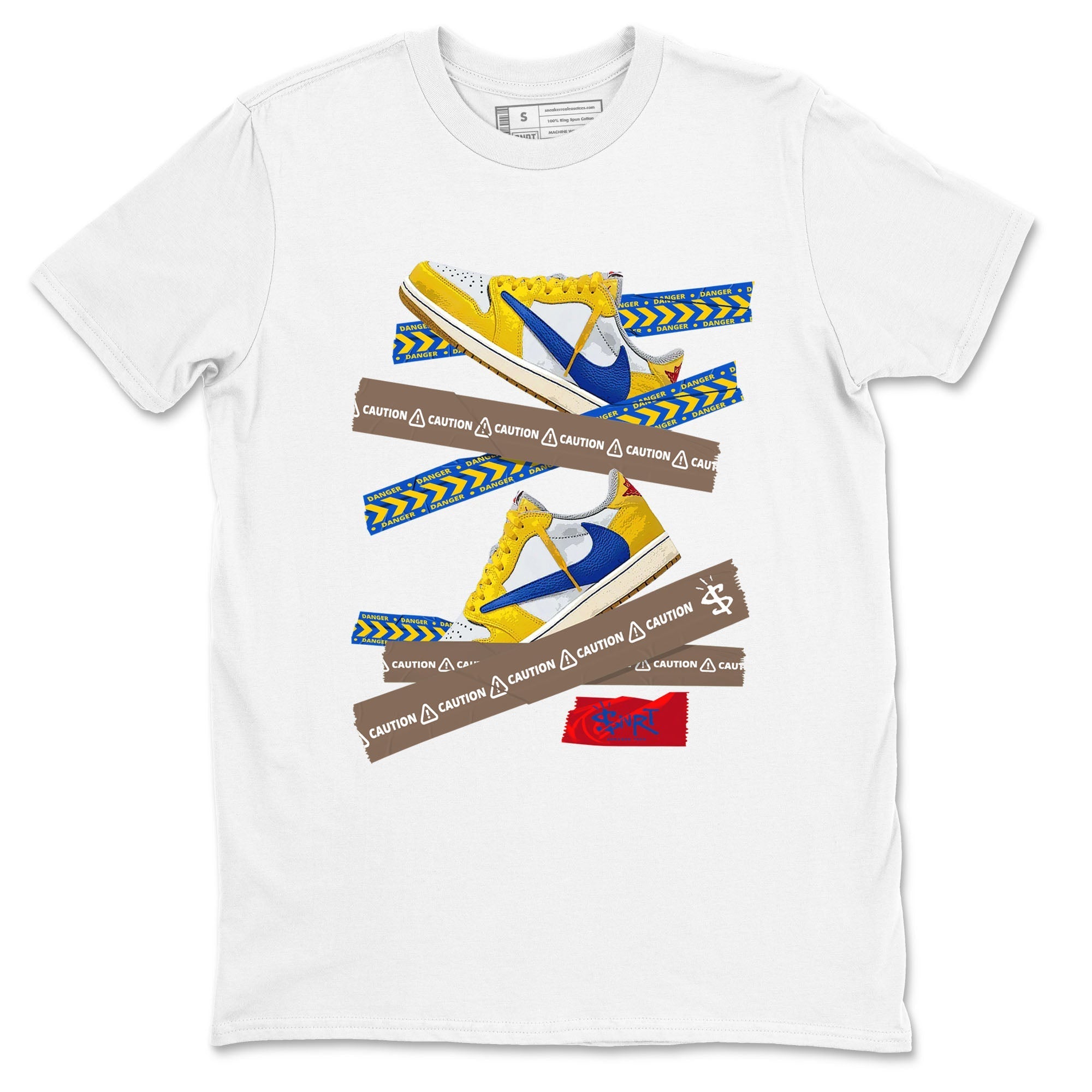Caution Tape Sneaker Tees - Air Jordan 1 Travis Scott Canary