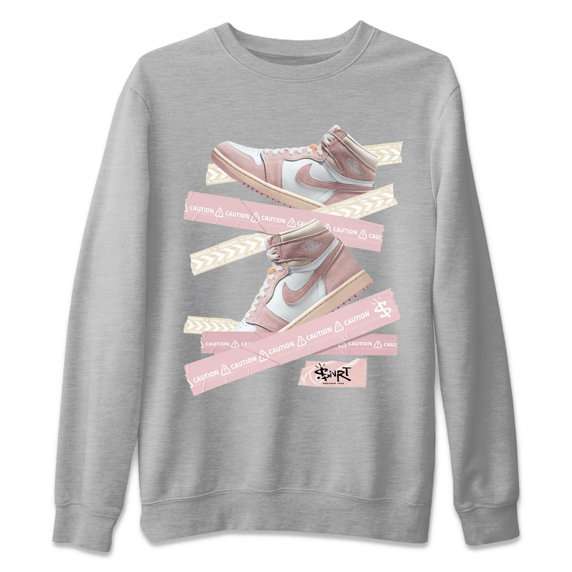 Caution Tape Unisex Tops - Air Jordan 1 Washed Pink