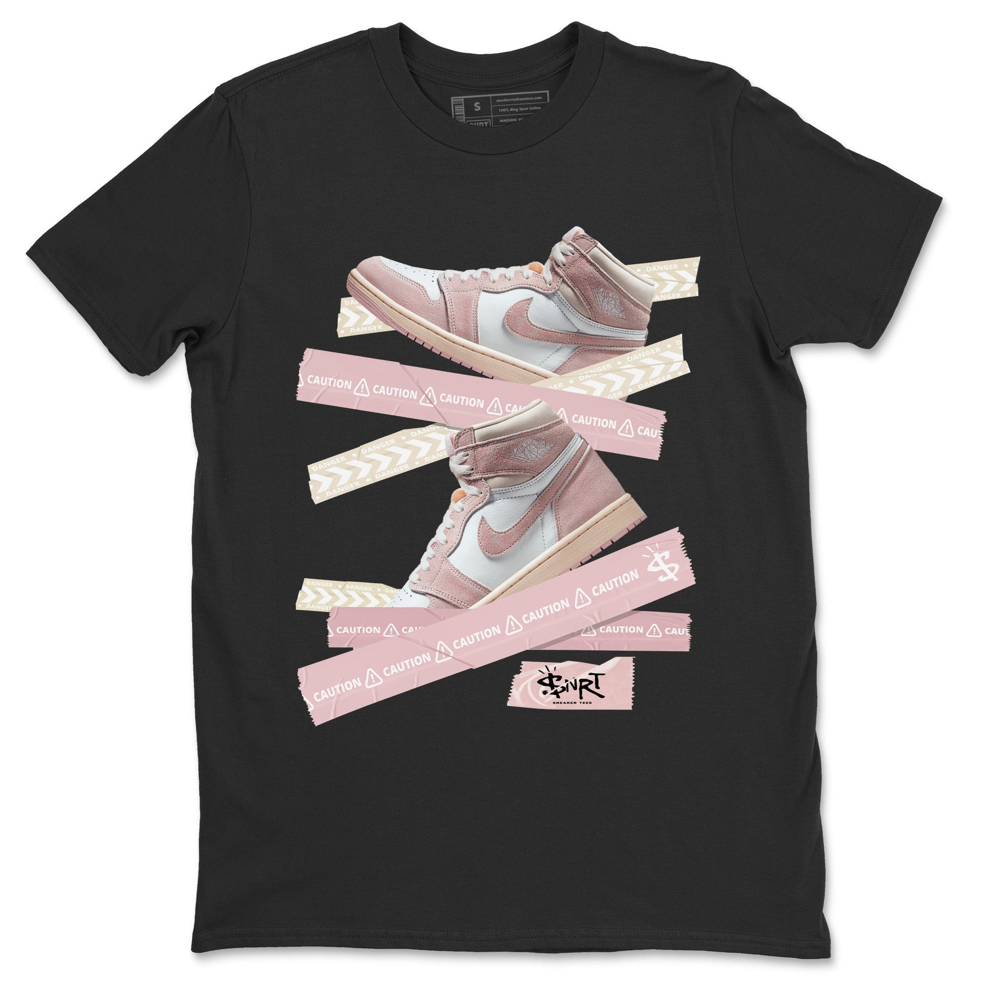 Caution Tape Unisex Tops - Air Jordan 1 Washed Pink