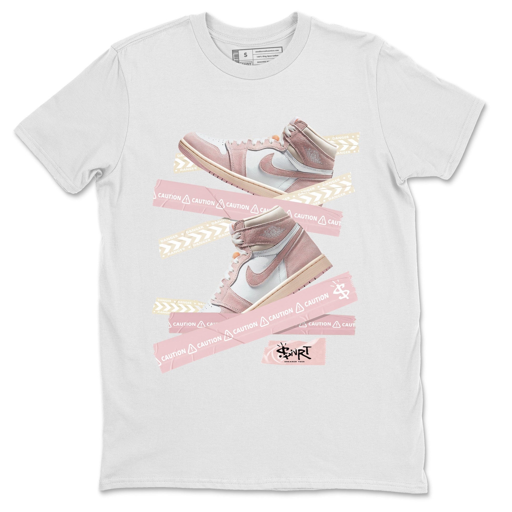 Caution Tape Unisex Tops - Air Jordan 1 Washed Pink