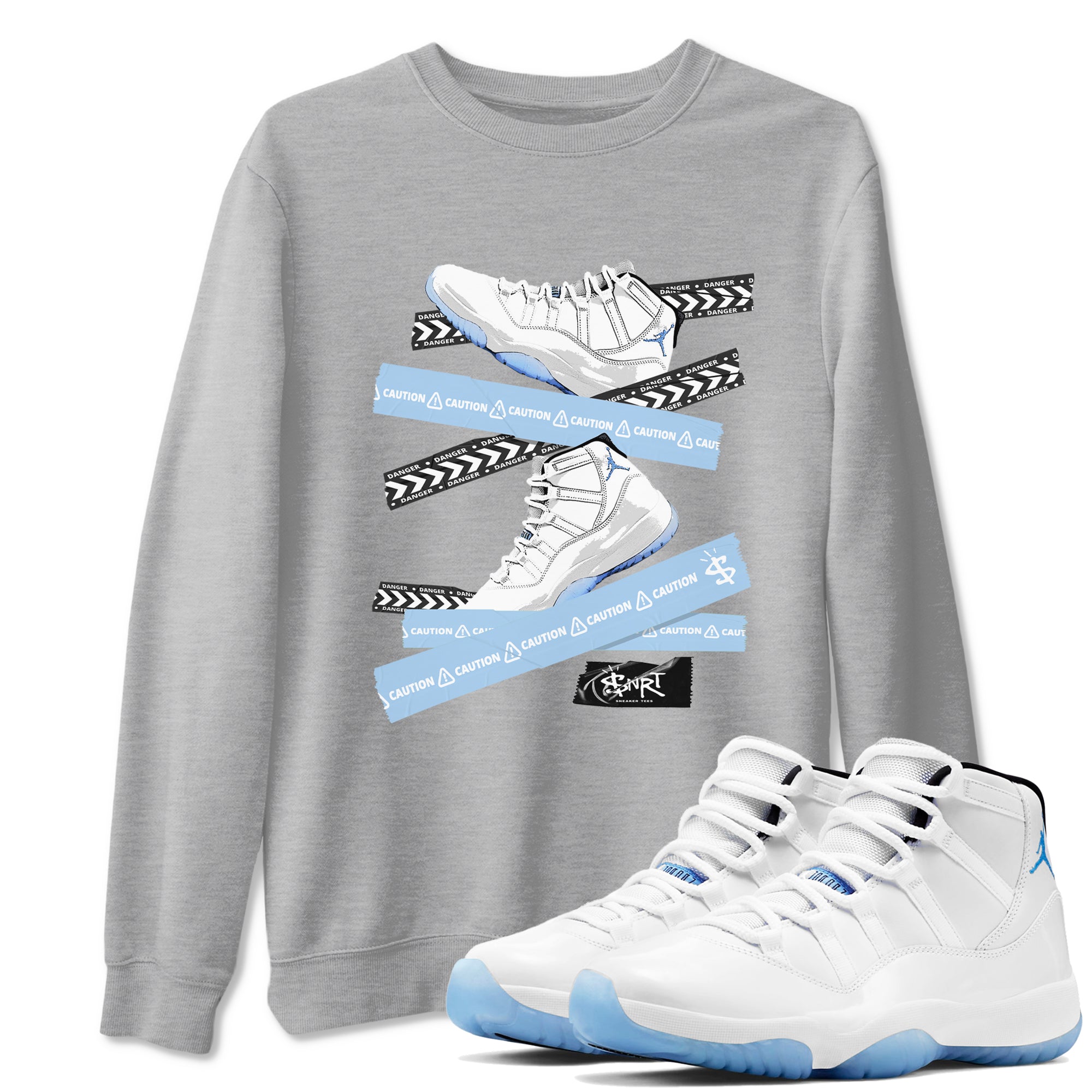 Caution Tape Sneaker Tees - Air Jordan 11 Retro Legend Blue