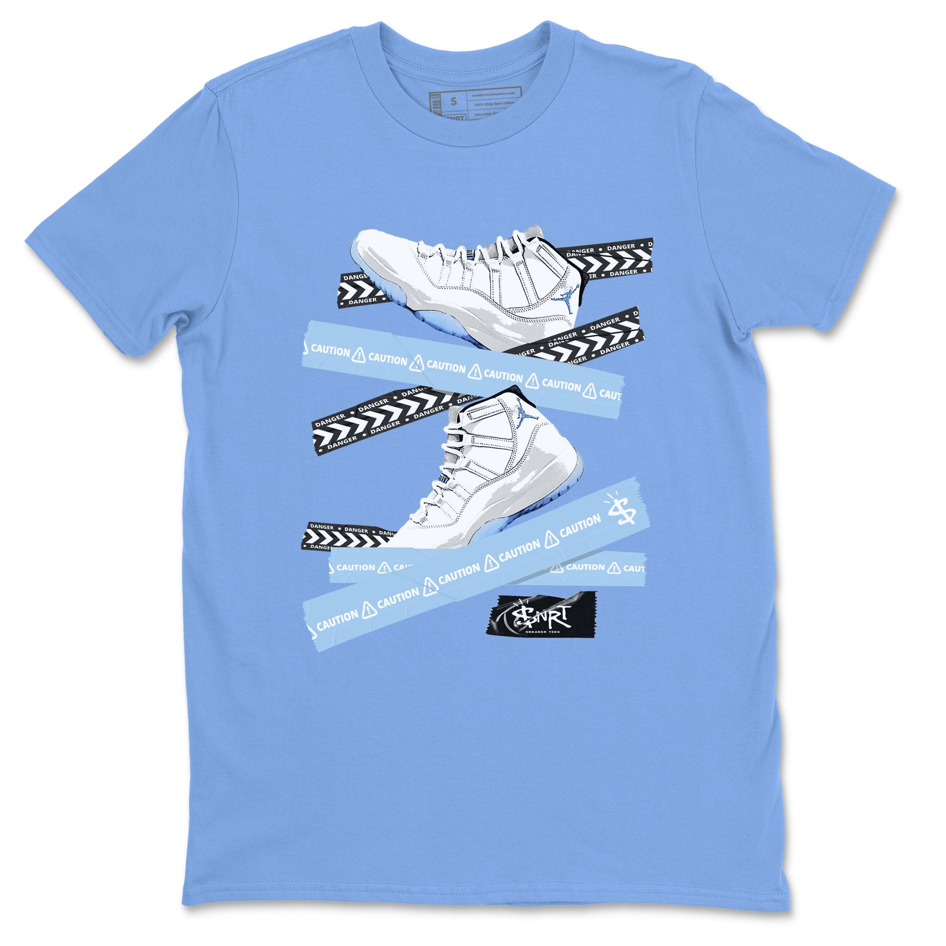 Caution Tape Sneaker Tees - Air Jordan 11 Retro Legend Blue