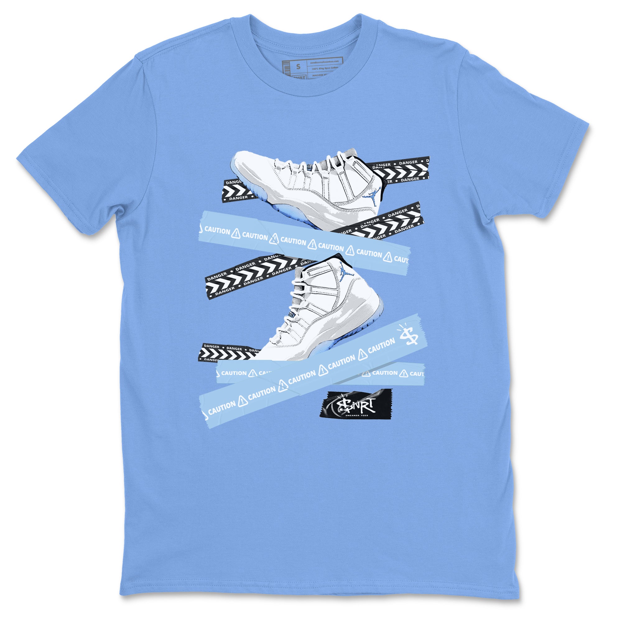 Caution Tape Sneaker Tees - Air Jordan 11 Retro Legend Blue