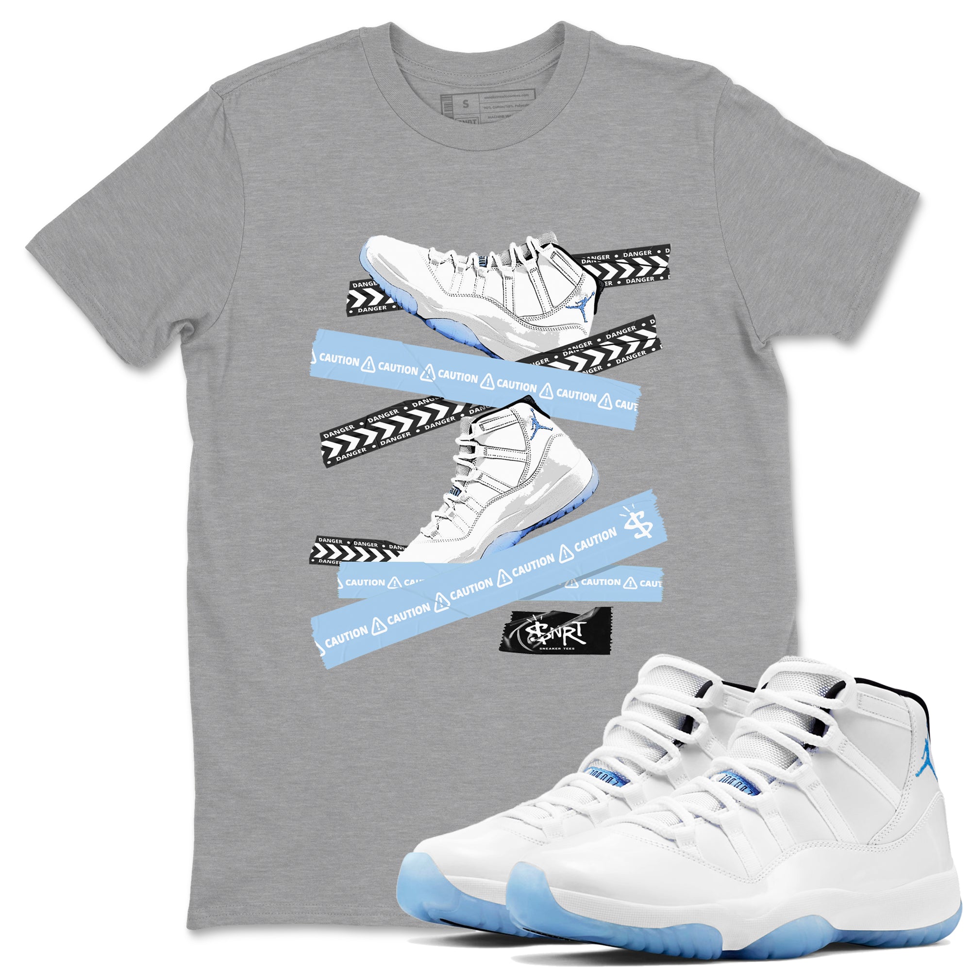 Caution Tape Sneaker Tees - Air Jordan 11 Retro Legend Blue