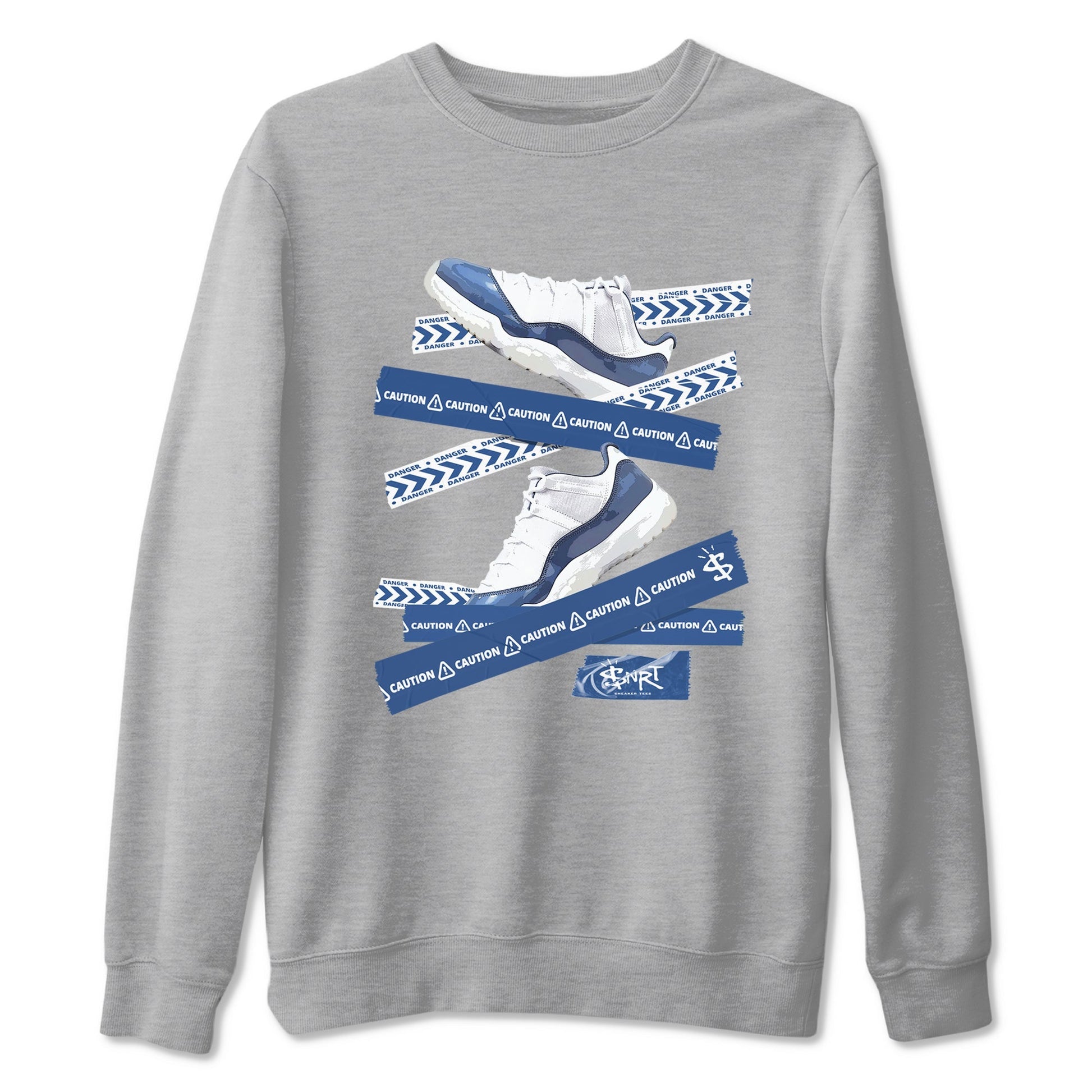 Caution Tape Sneaker Tees - Air Jordan 11 Diffused Blue