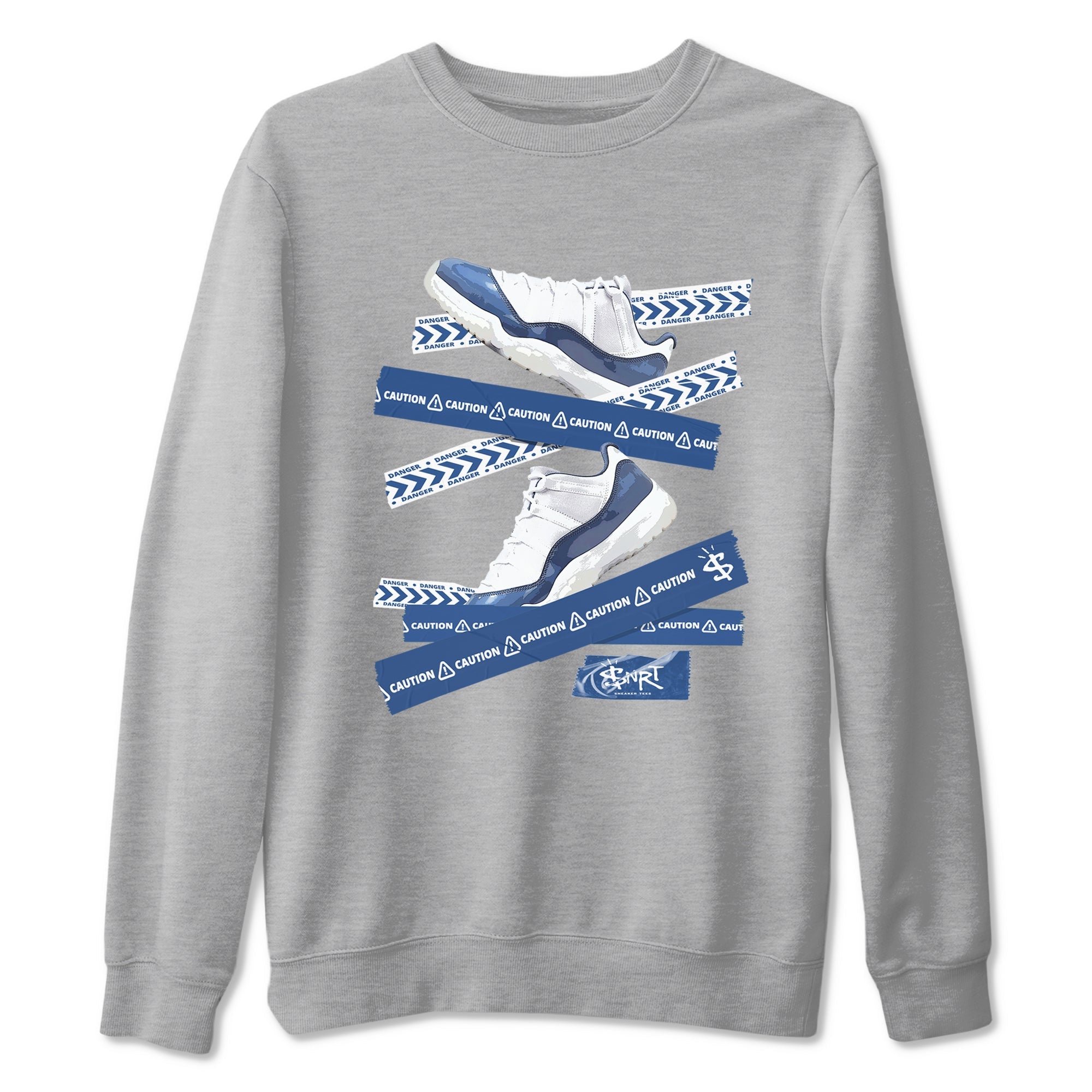 Caution Tape Sneaker Tees - Air Jordan 11 Diffused Blue