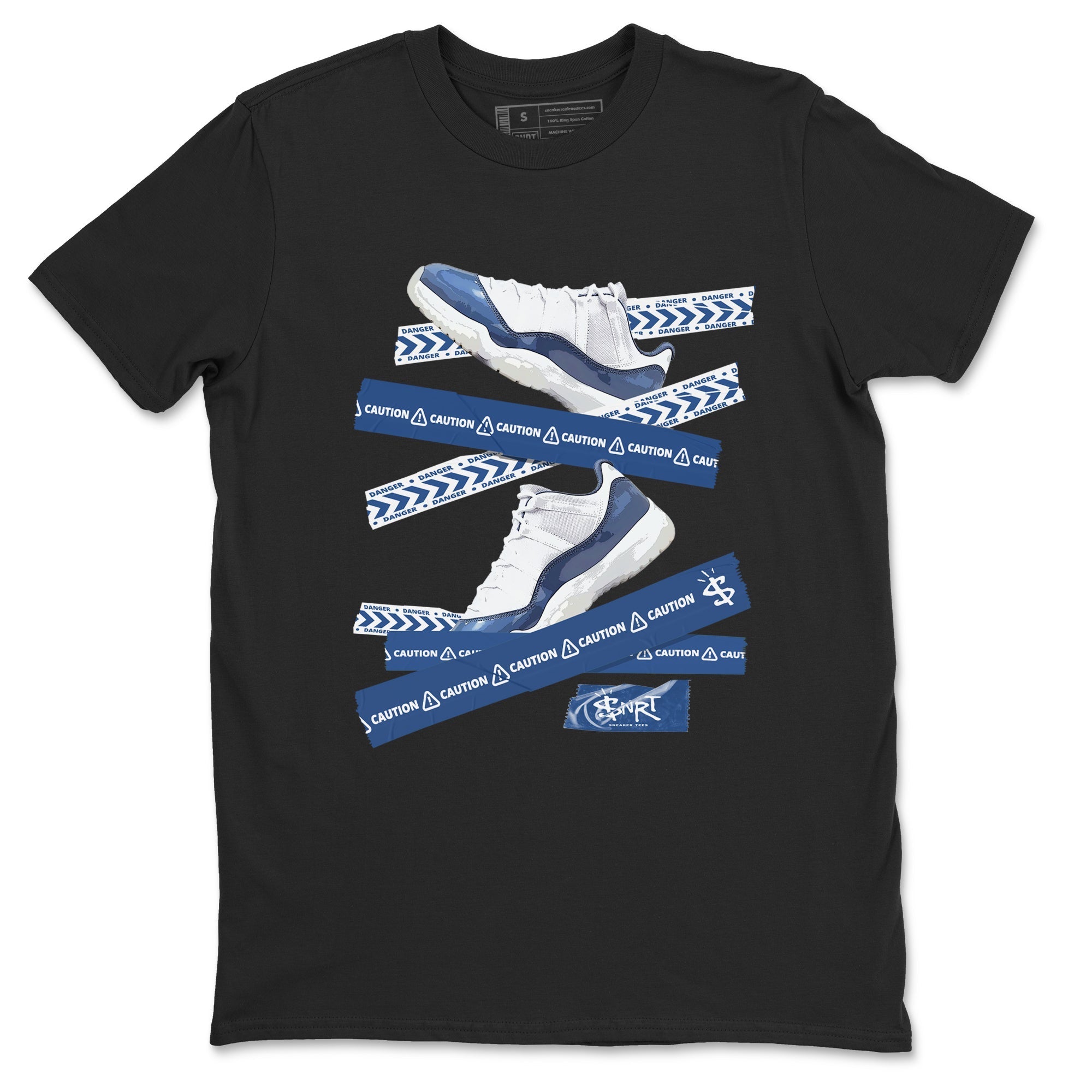 Caution Tape Sneaker Tees - Air Jordan 11 Diffused Blue