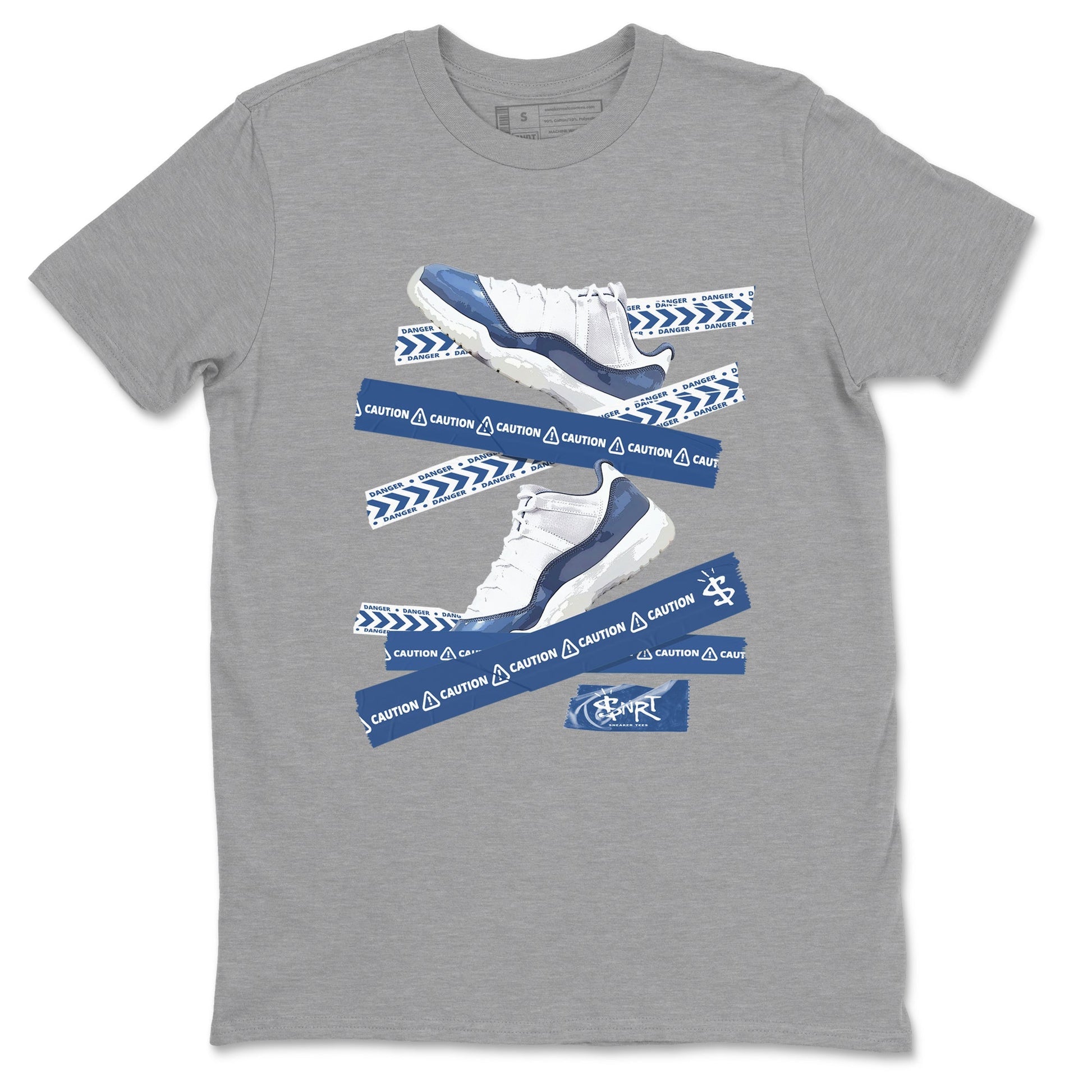 Caution Tape Sneaker Tees - Air Jordan 11 Diffused Blue