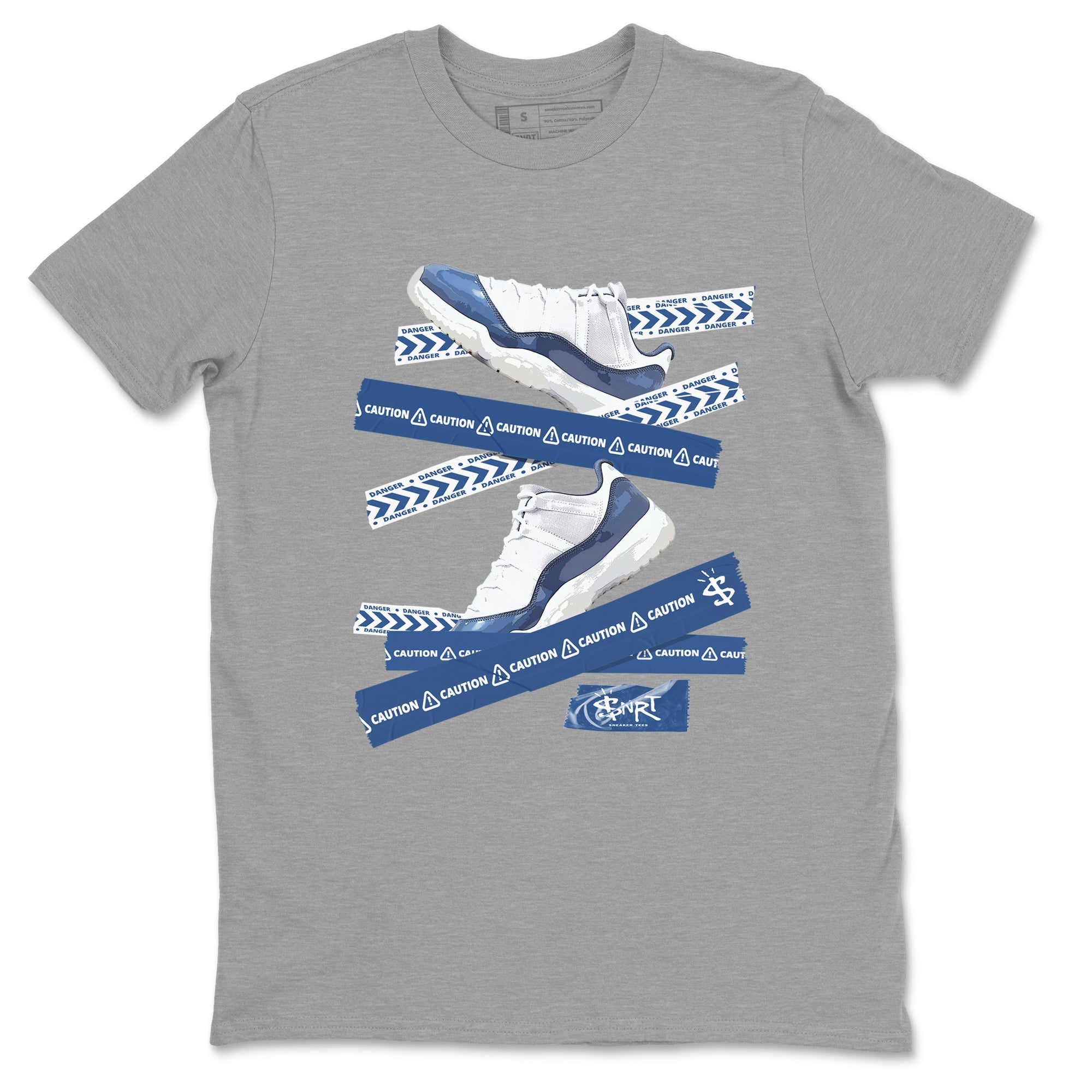 Caution Tape Sneaker Tees - Air Jordan 11 Diffused Blue