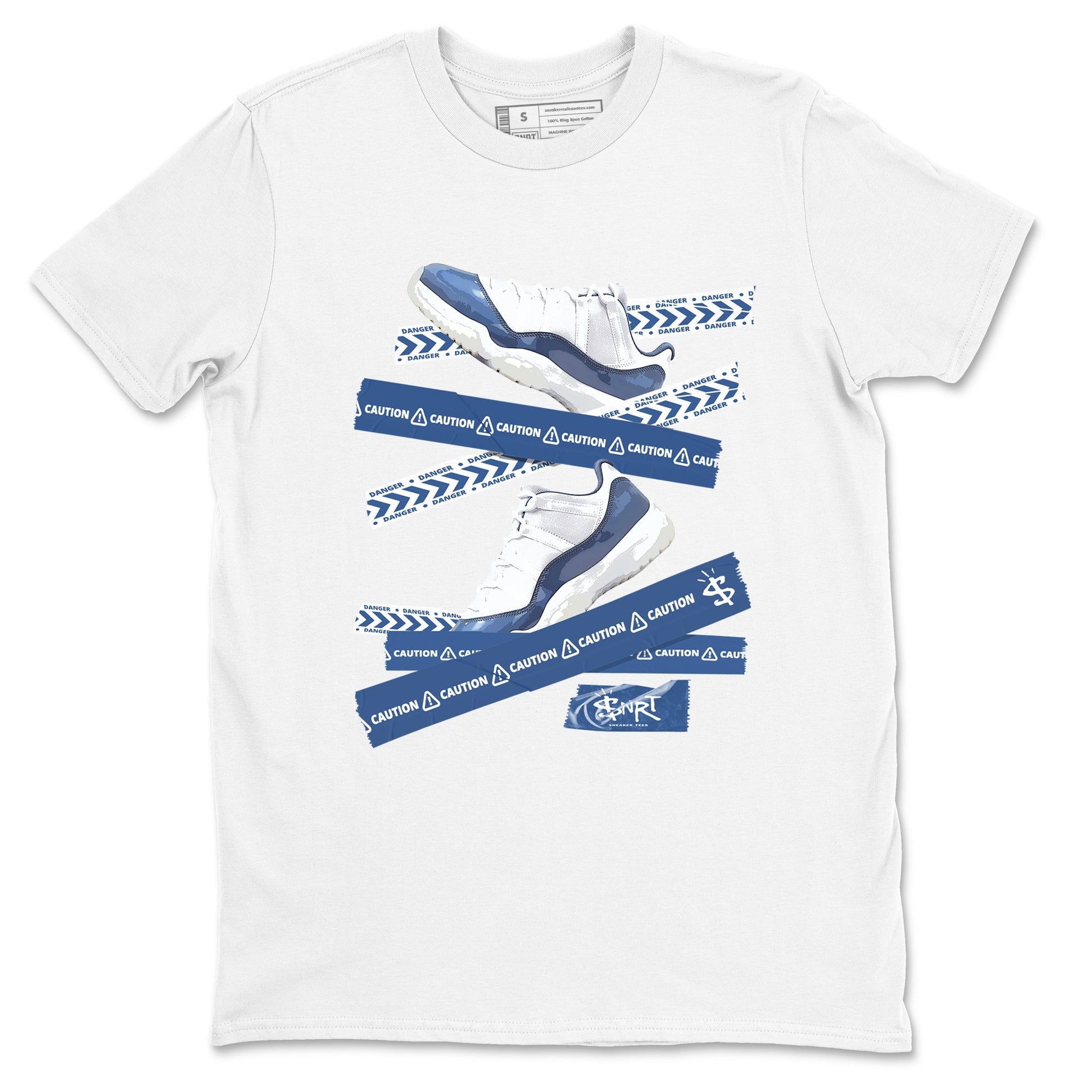 Caution Tape Sneaker Tees - Air Jordan 11 Diffused Blue