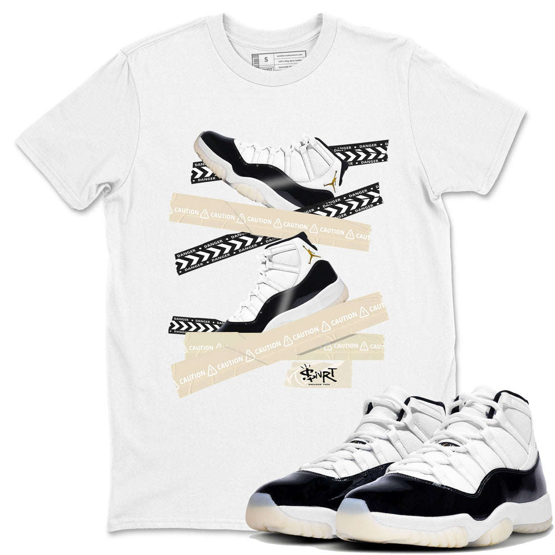 Caution Tape Sneaker Tee - Air Jordan 11 Gratitude