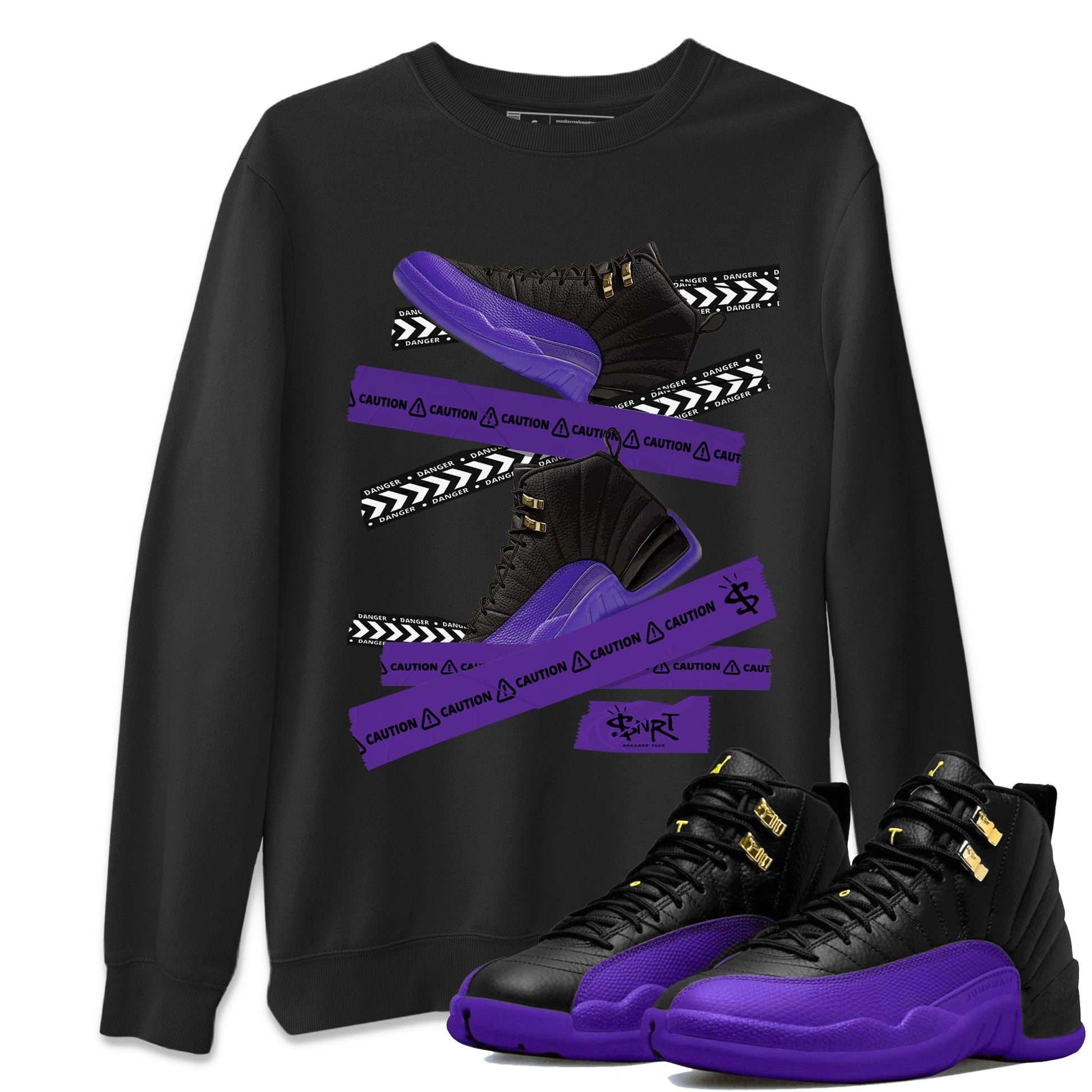 Caution Tape Unisex Tops - Air Jordan 12 Field Purple