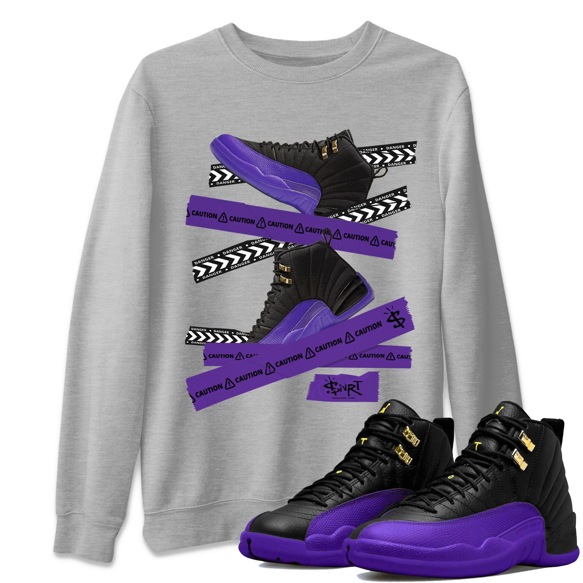 Caution Tape Unisex Tops - Air Jordan 12 Field Purple